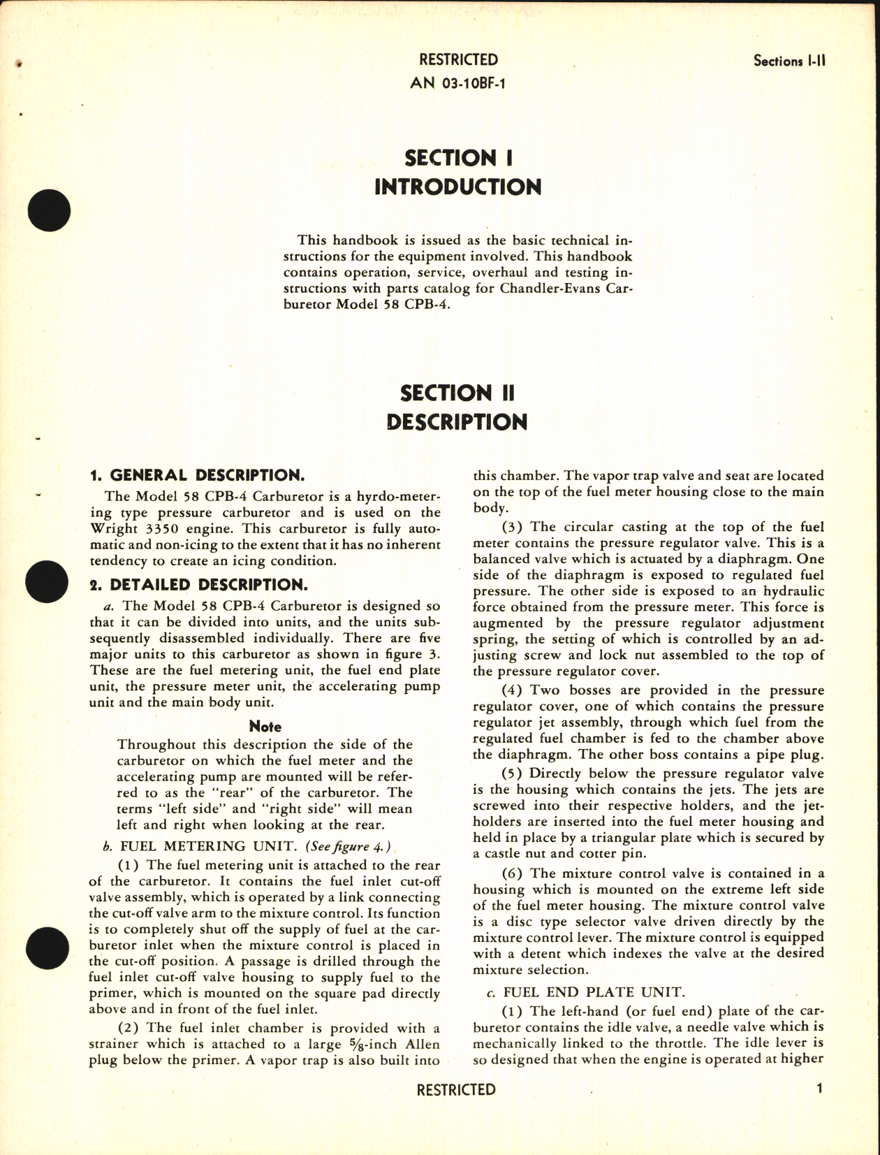 Sample page 7 from AirCorps Library document: Handbook of Instructions with Parts Catalog for Hydro-Metering Carburetor Model 58CPB-4