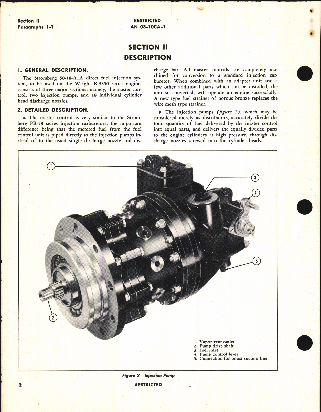 Sample page 6 from AirCorps Library document: Handbook of Instructions with Parts Catalog for Direct Fuel Injection System Model 58-18-A1A