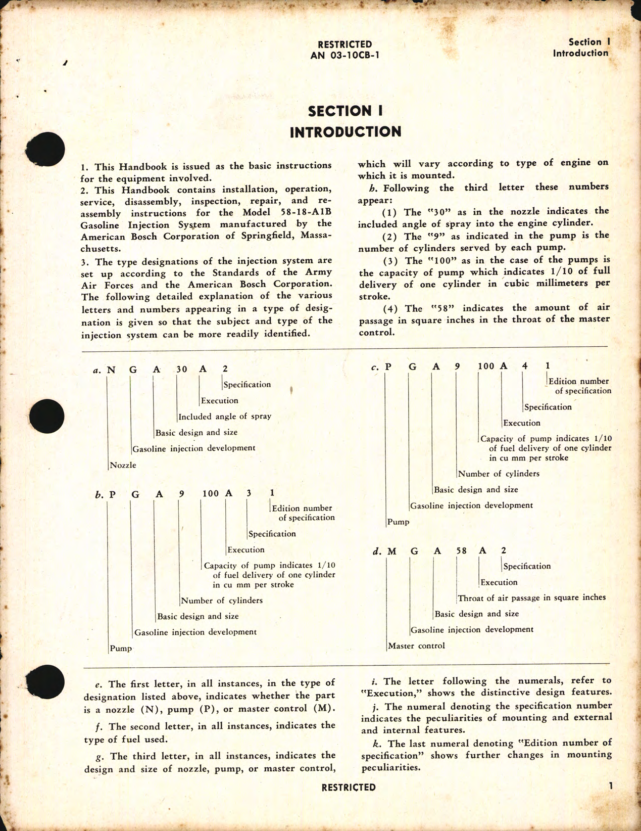 Sample page 5 from AirCorps Library document: Handbook of Instructions with Parts Catalog for Gasoline Injection System Model 58-18-A1B