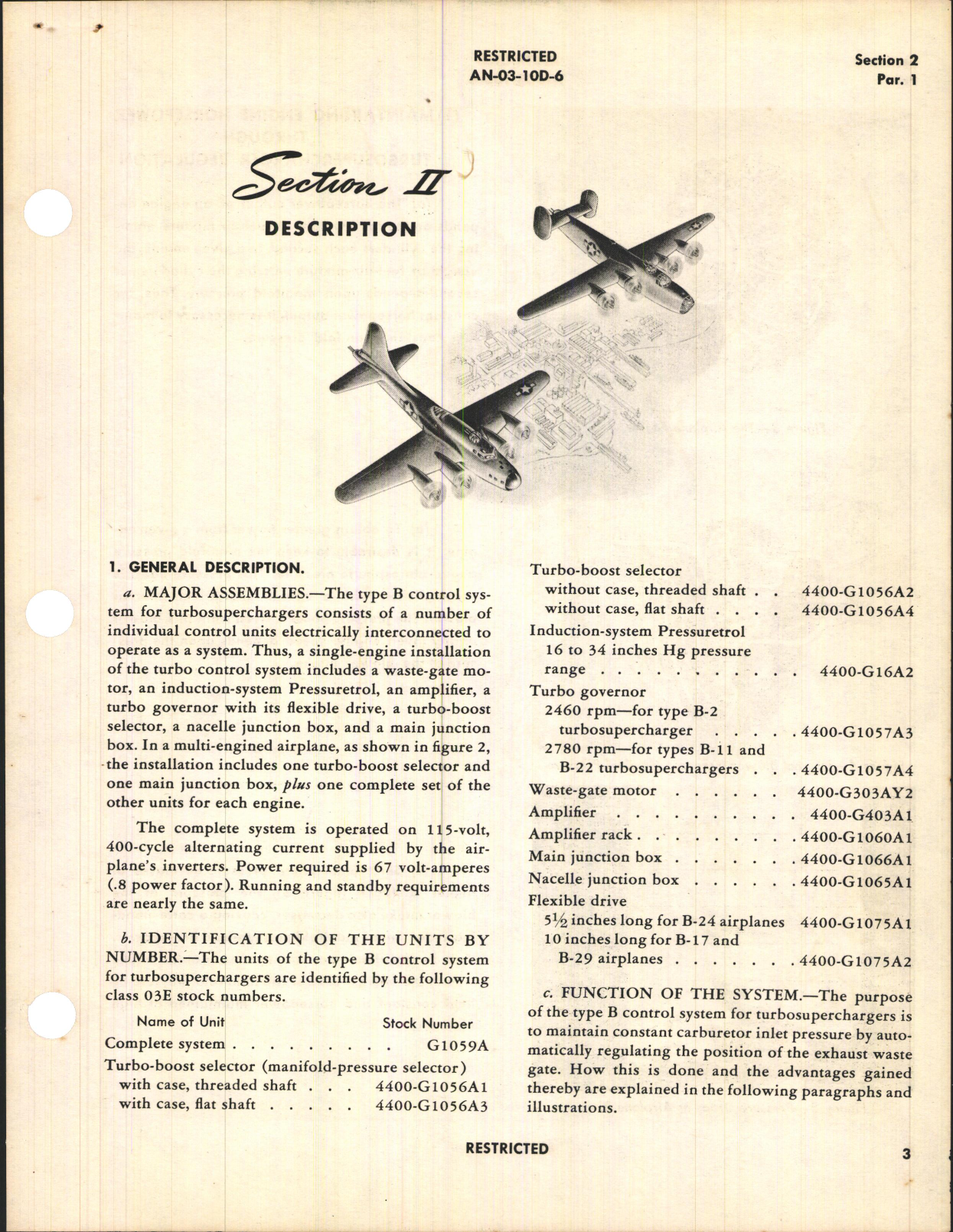 Sample page 7 from AirCorps Library document: Operation and Service Instructions for Type B Electronic Control System for Turbosuperchargers