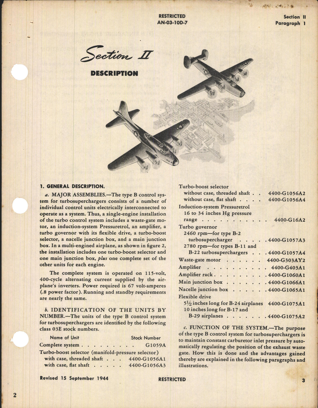 Sample page 7 from AirCorps Library document: Overhaul Instructions with Parts Catalog for Type B Electronic Control System (Turbosupercharger Regulator)