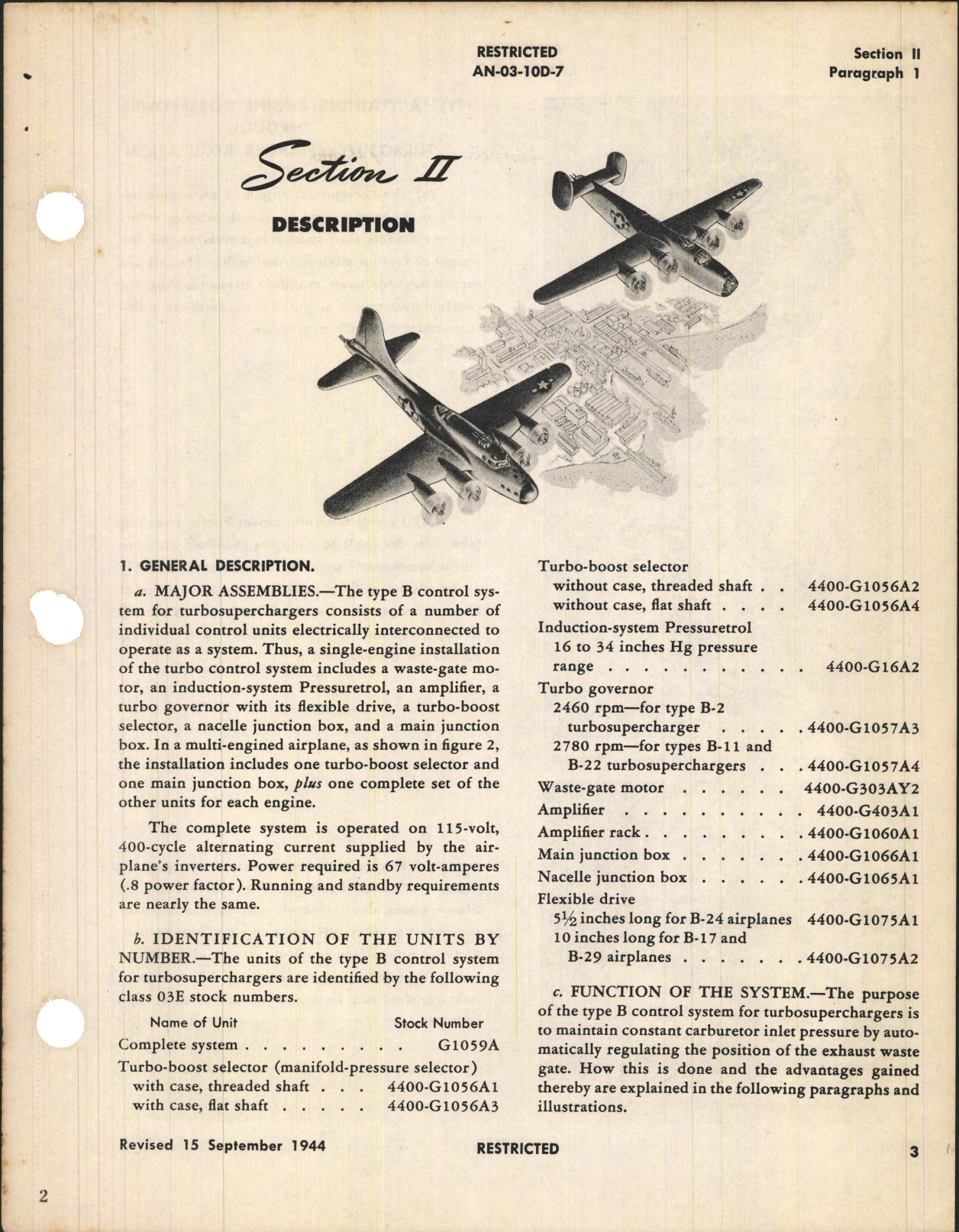 Sample page 7 from AirCorps Library document: Overhaul Instructions with Parts Catalog for Type B Electronic Control System Turbosupercharger Regulator
