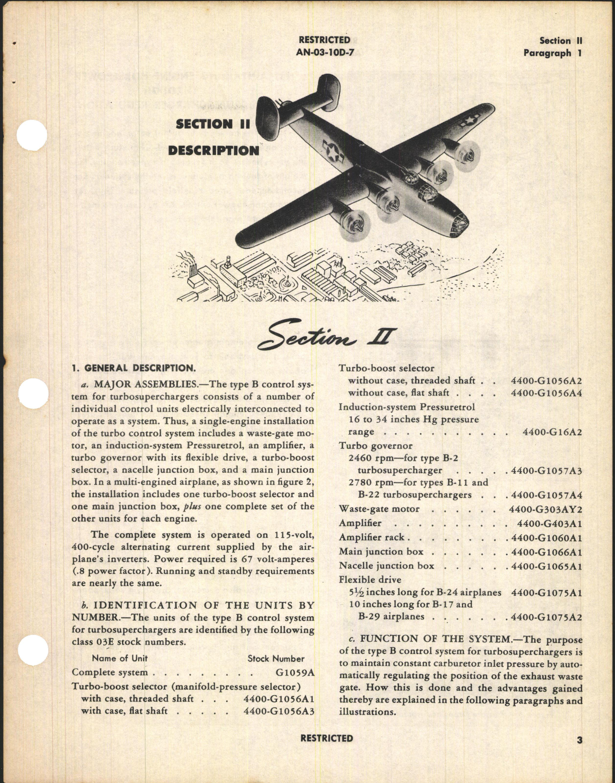 Sample page 7 from AirCorps Library document: Overhaul Instructions with Parts Catalog for Type B Electronic Control System (Turbosupercharger Regulator)