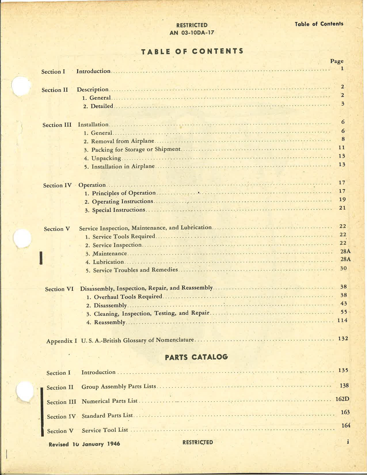 Sample page 5 from AirCorps Library document: Operation, Service, & Overhaul Instructions with Parts Catalog for Turbosuperchargers Type C