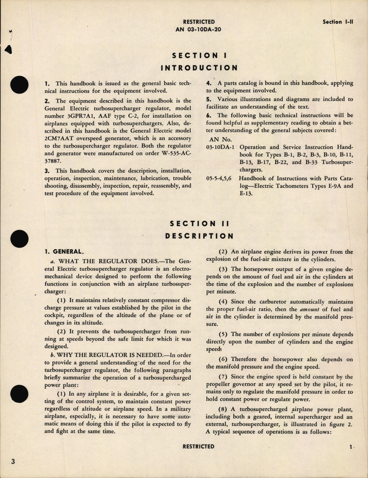 Sample page 5 from AirCorps Library document: Operation, Service, & Overhaul Instructions with Parts Catalog for Electric Regulator Turbosuperchargers Type C-2 Model 3GPR7A1