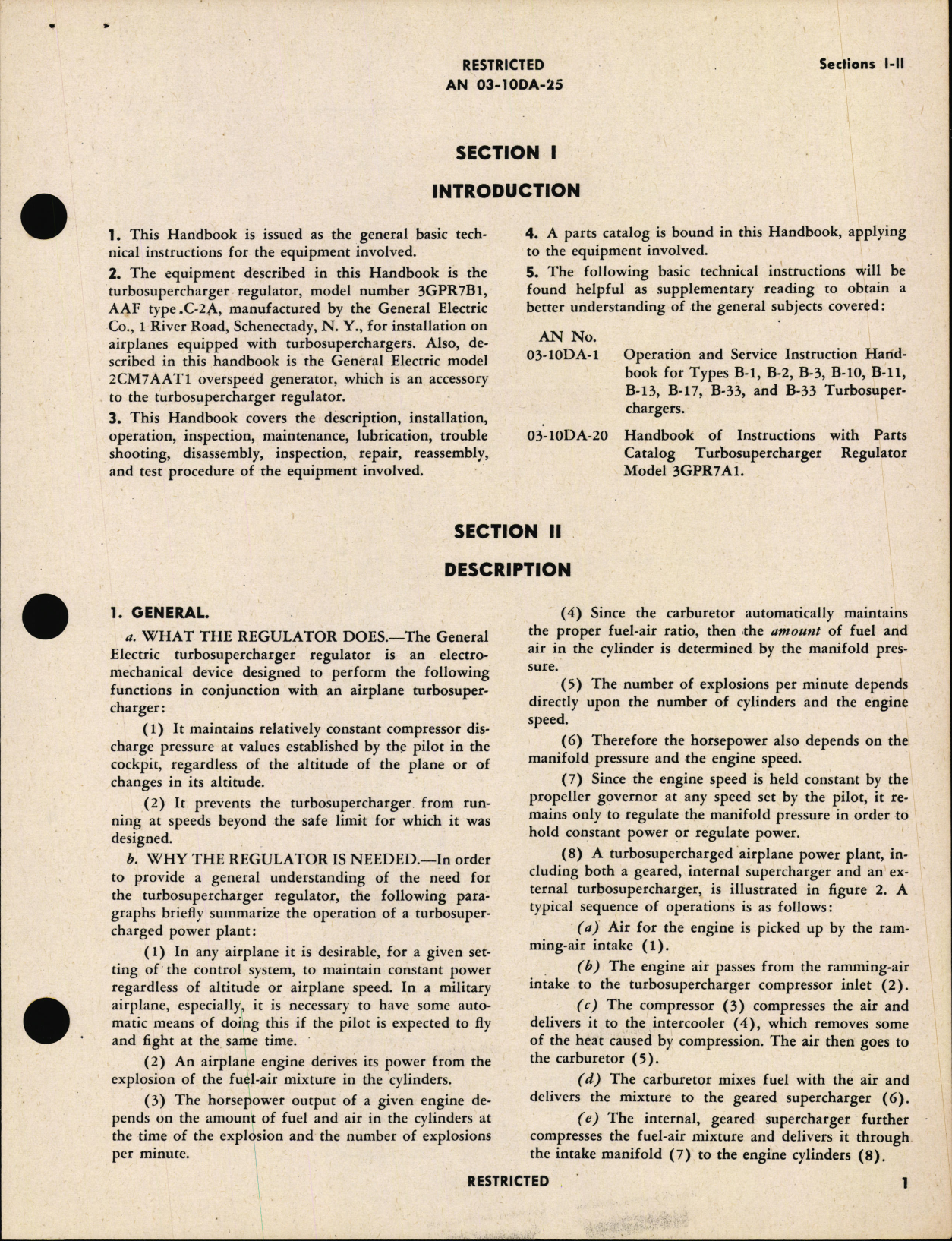 Sample page 5 from AirCorps Library document: Handbook of Instructions with Parts Catalog for Type C-2A Electric Regulator Turbosupercharger Model 3GPR7B1
