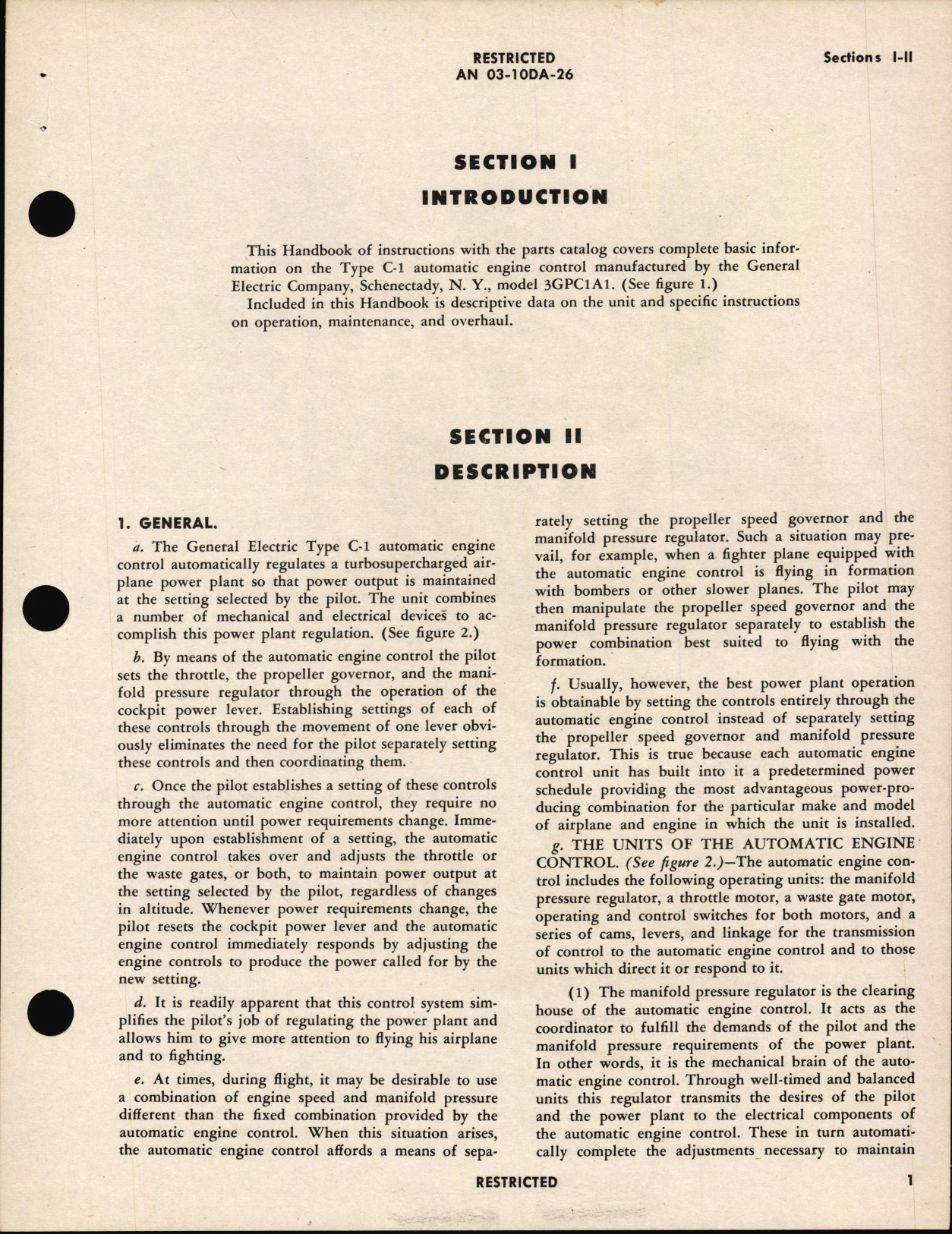 Sample page 5 from AirCorps Library document: Operation, Service, & Overhaul Instructions with Parts Catalog for Automatic Engine Control Type C-1 Model 3GPC1A1