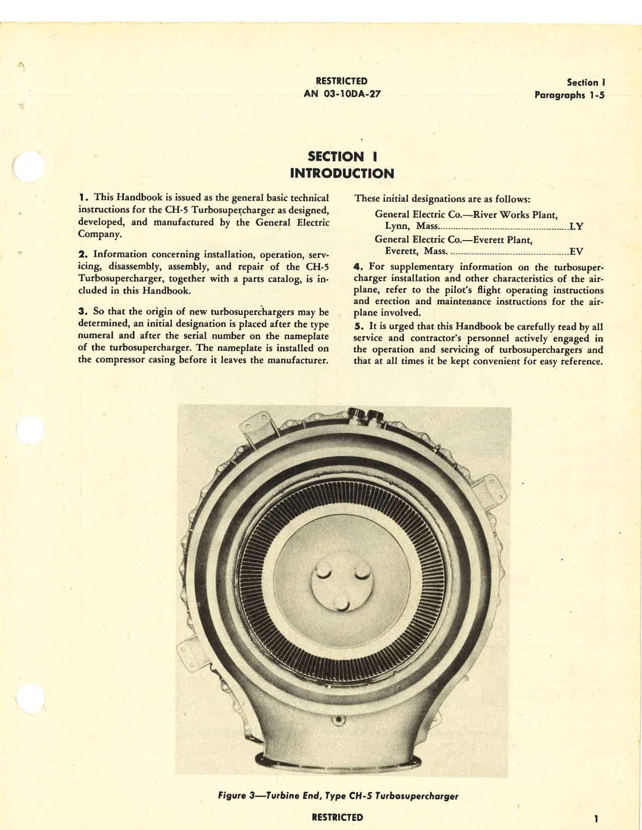 Sample page 5 from AirCorps Library document: Handbook of Instructions with Parts Catalog for Type CH-5 Turbosupercharger