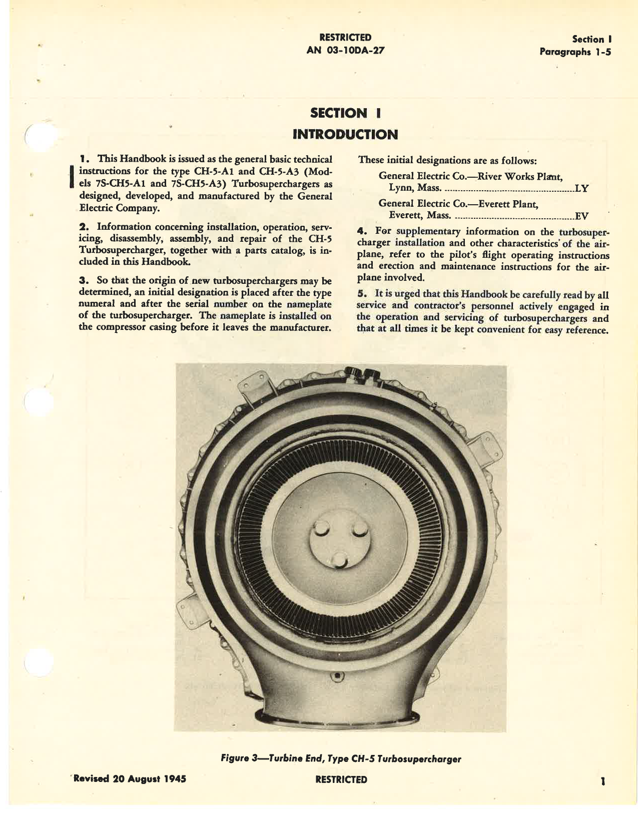 Sample page 7 from AirCorps Library document: Operation, Service, & Overhaul Instructions with Parts Catalog for Turbosuperchargers CH-5 Series