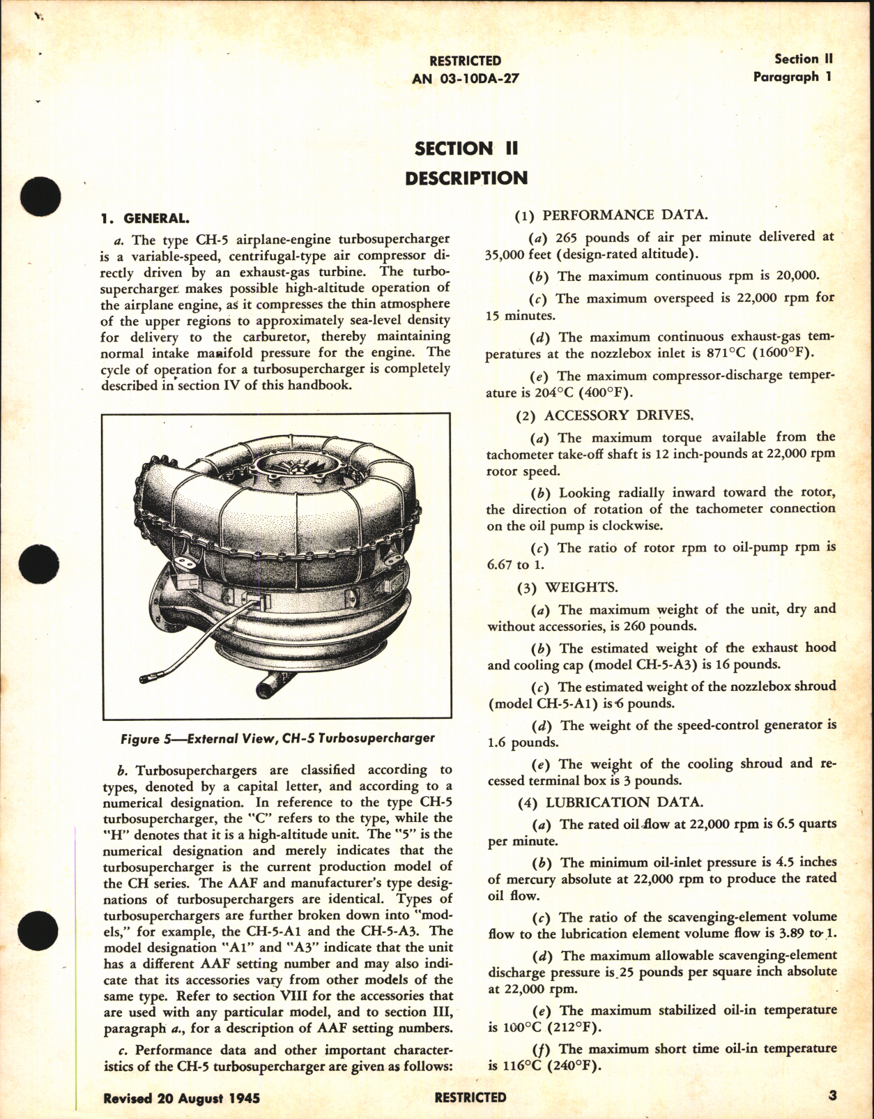 Sample page 7 from AirCorps Library document: Operation, Service, & Overhaul Instructions with Parts Catalog for Turbosuperchargers CH-5 Series
