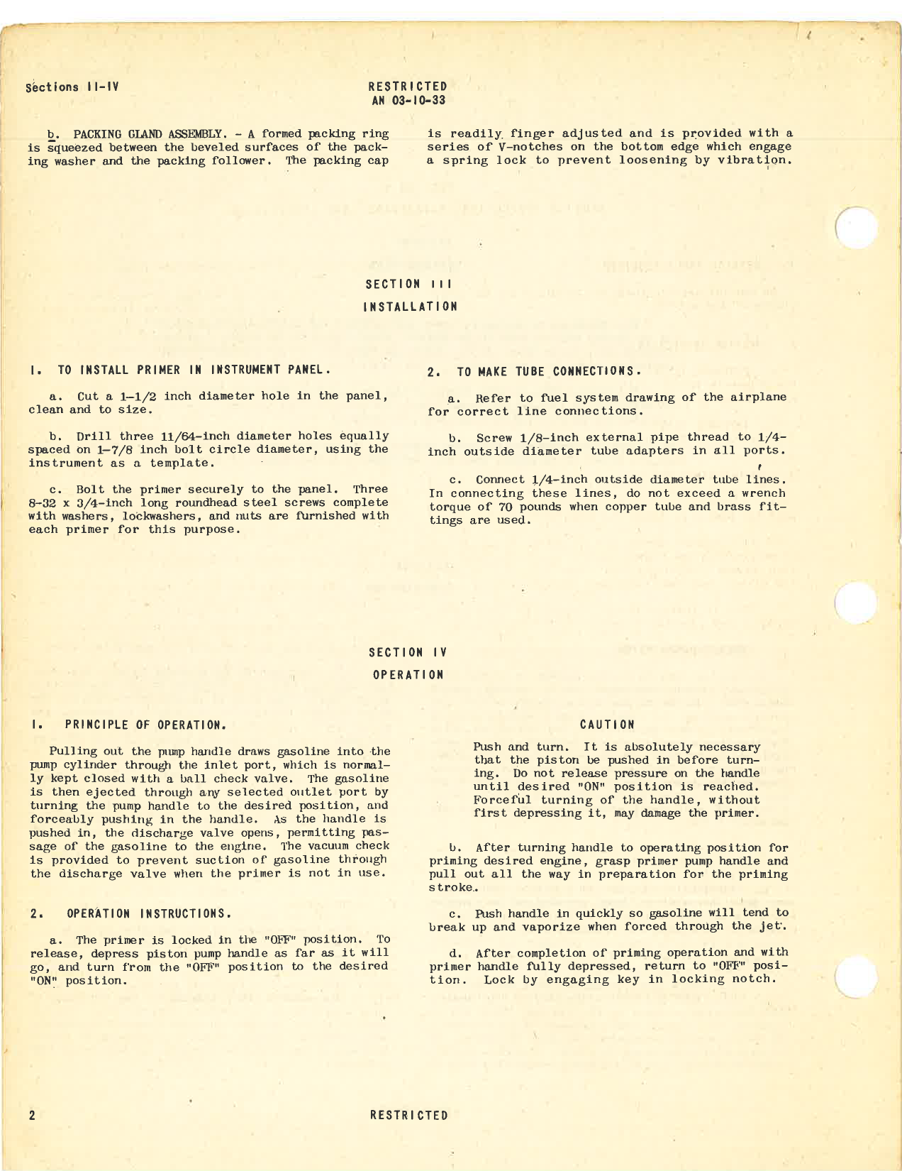 Sample page 6 from AirCorps Library document: Handbook of Instructions with Parts Catalog for Series P4CA-4A Four Engine Primer