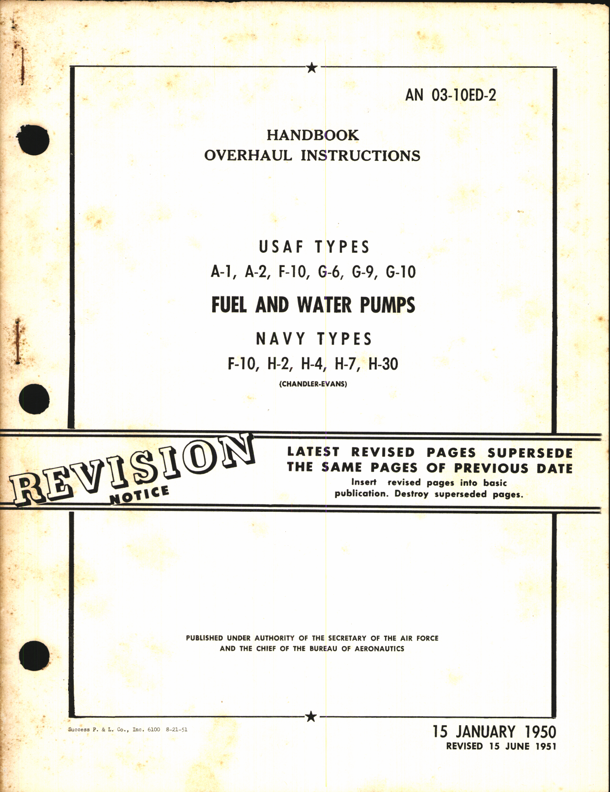 Sample page 1 from AirCorps Library document: Overhaul Instructions for Fuel and Water Pumps