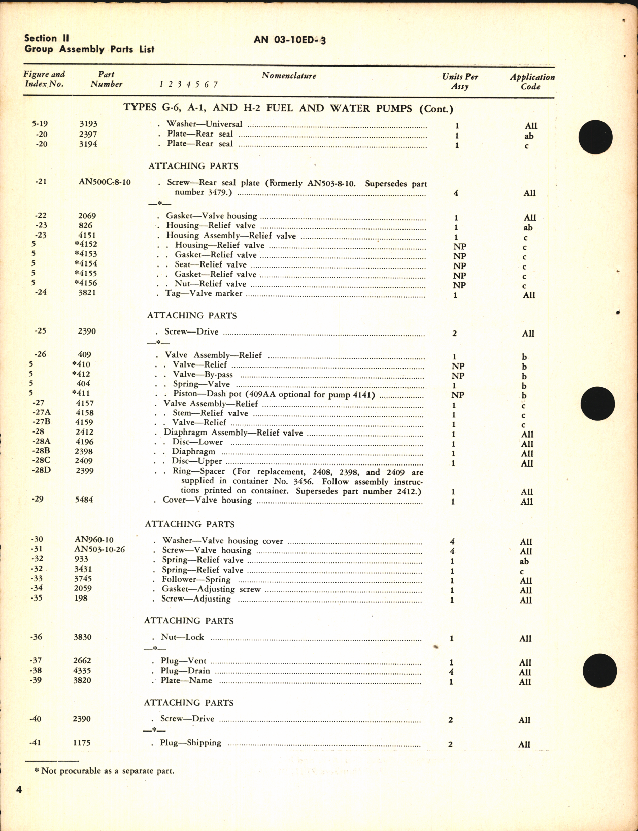 Sample page 8 from AirCorps Library document: Parts Catalog for Fuel and Water Pumps