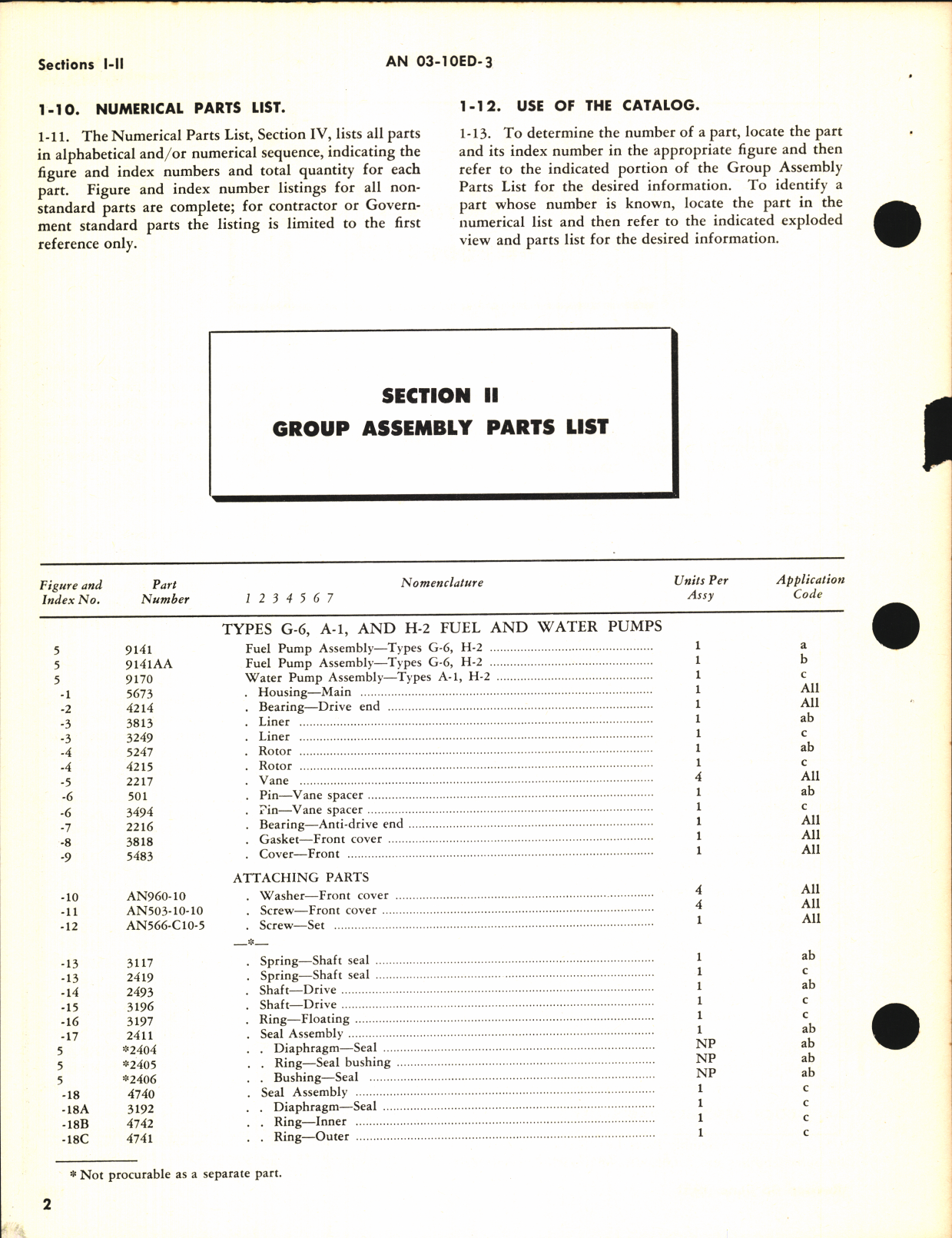 Sample page 8 from AirCorps Library document: Parts Catalog for Fuel and Water Pumps