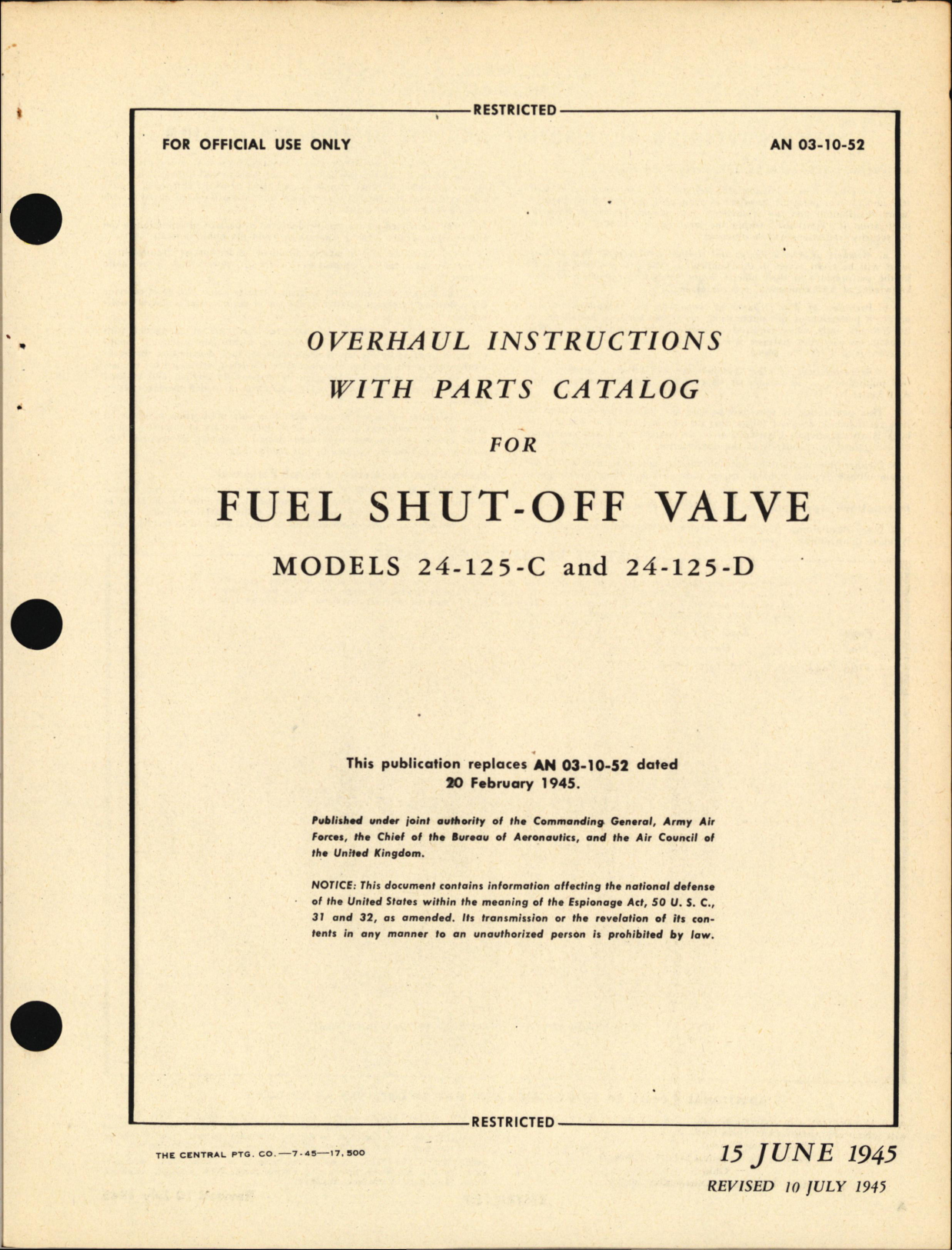 Sample page 3 from AirCorps Library document: Overhaul Instructions with Parts Catalog for Fuel Shut-Off Valve
