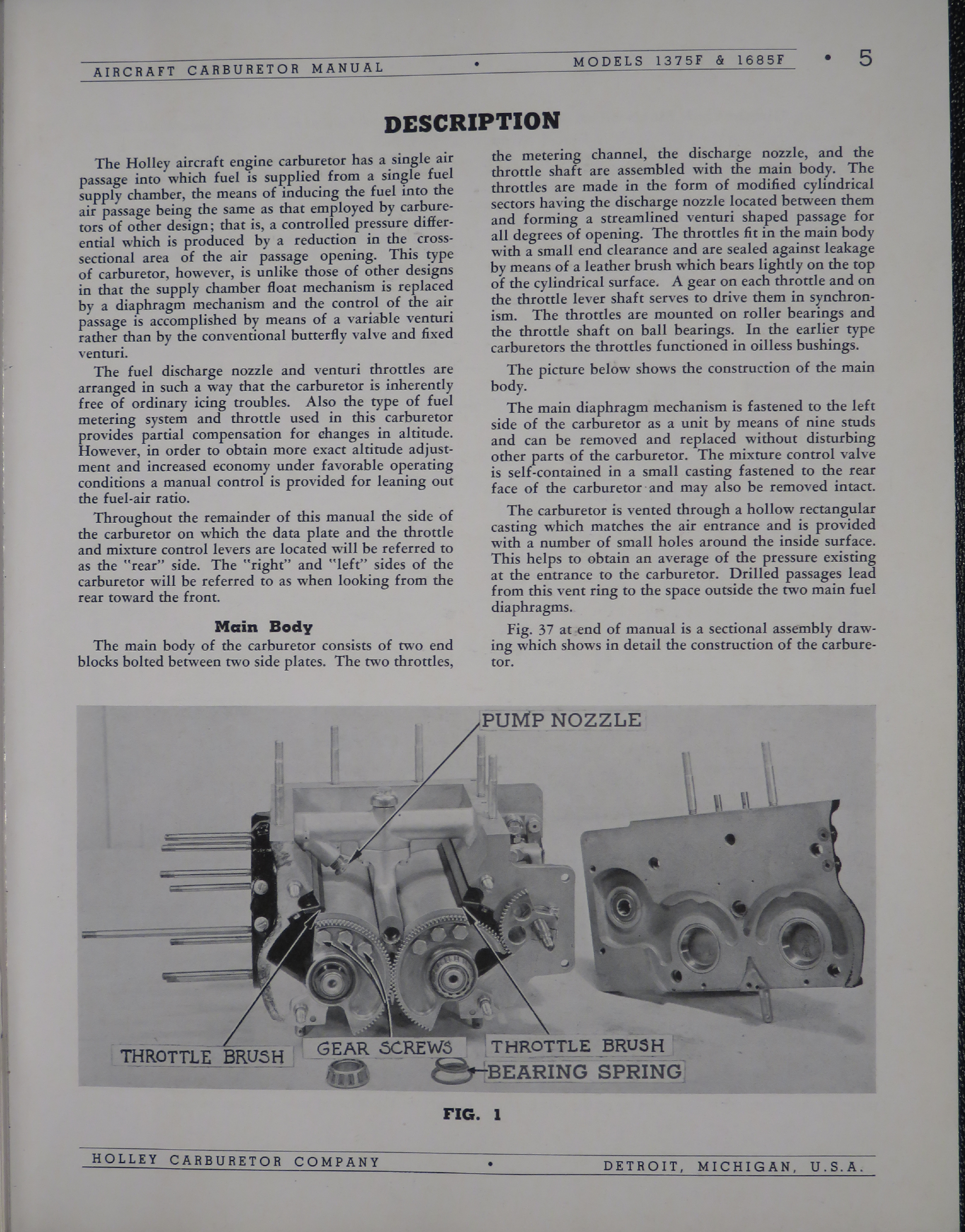 Sample page 7 from AirCorps Library document: Instruction Manual for Holley Aircraft Carburetors Models 1375F and 1685F