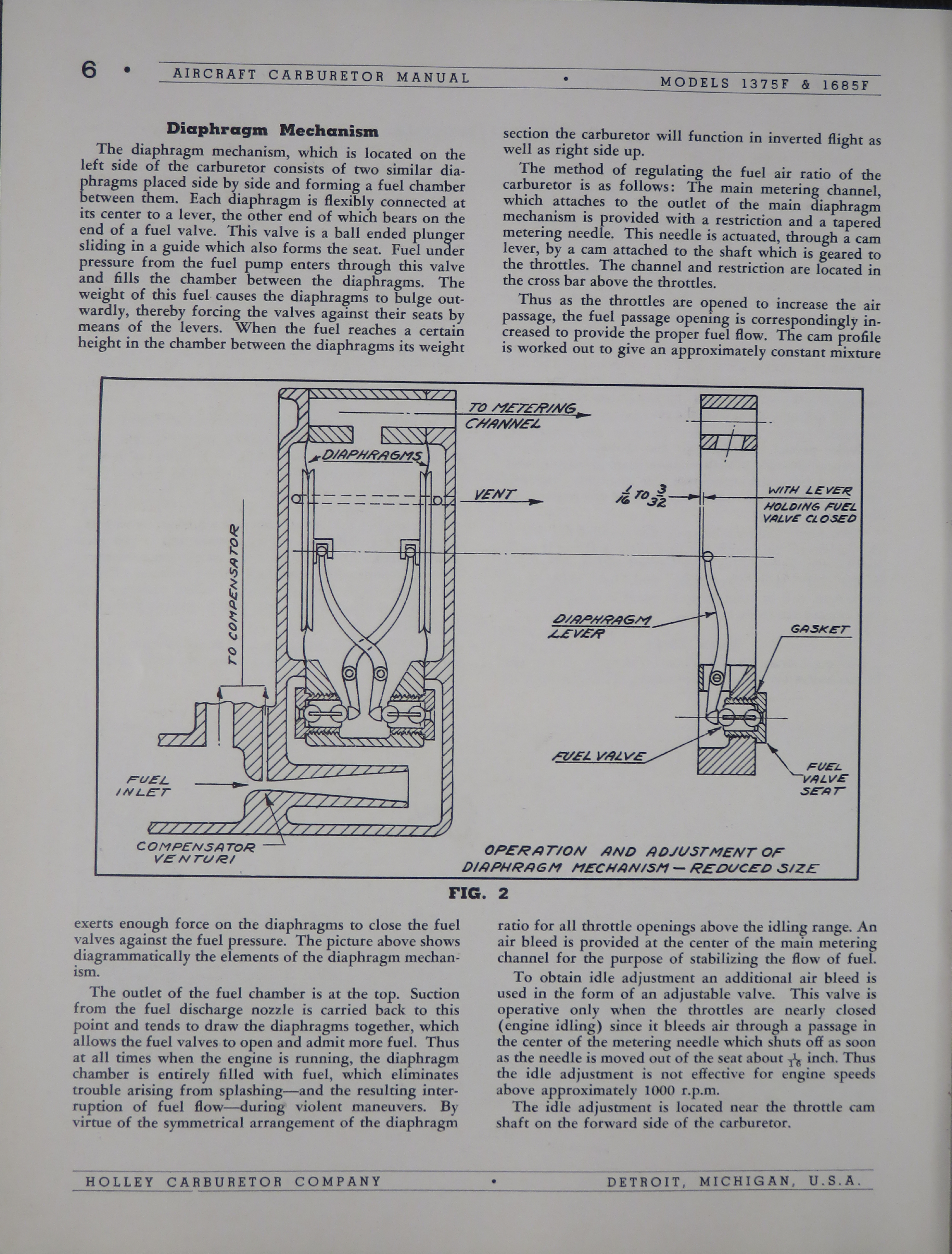 Sample page 8 from AirCorps Library document: Instruction Manual for Holley Aircraft Carburetors Models 1375F and 1685F