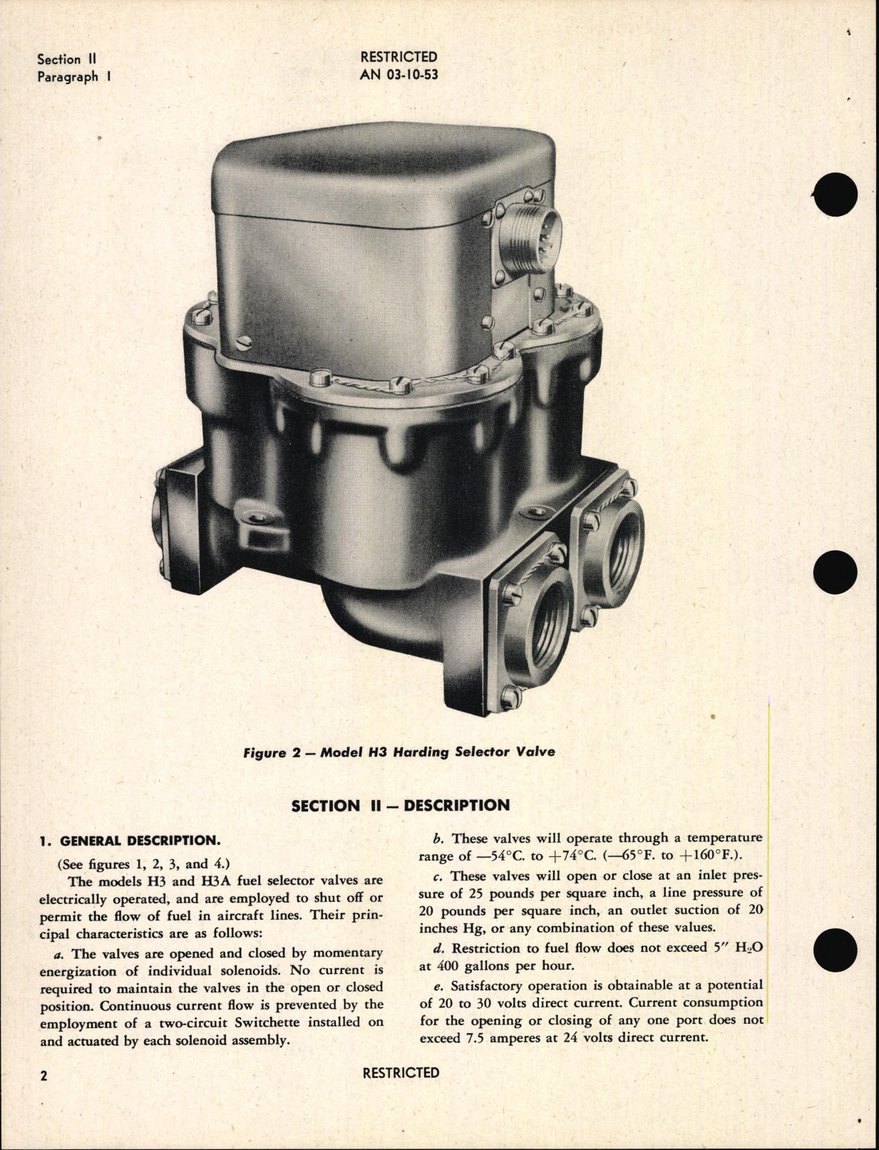 Sample page 6 from AirCorps Library document: Overhaul Instructions with Parts Catalog for Fuel Selector Valves Models H3 and H3A