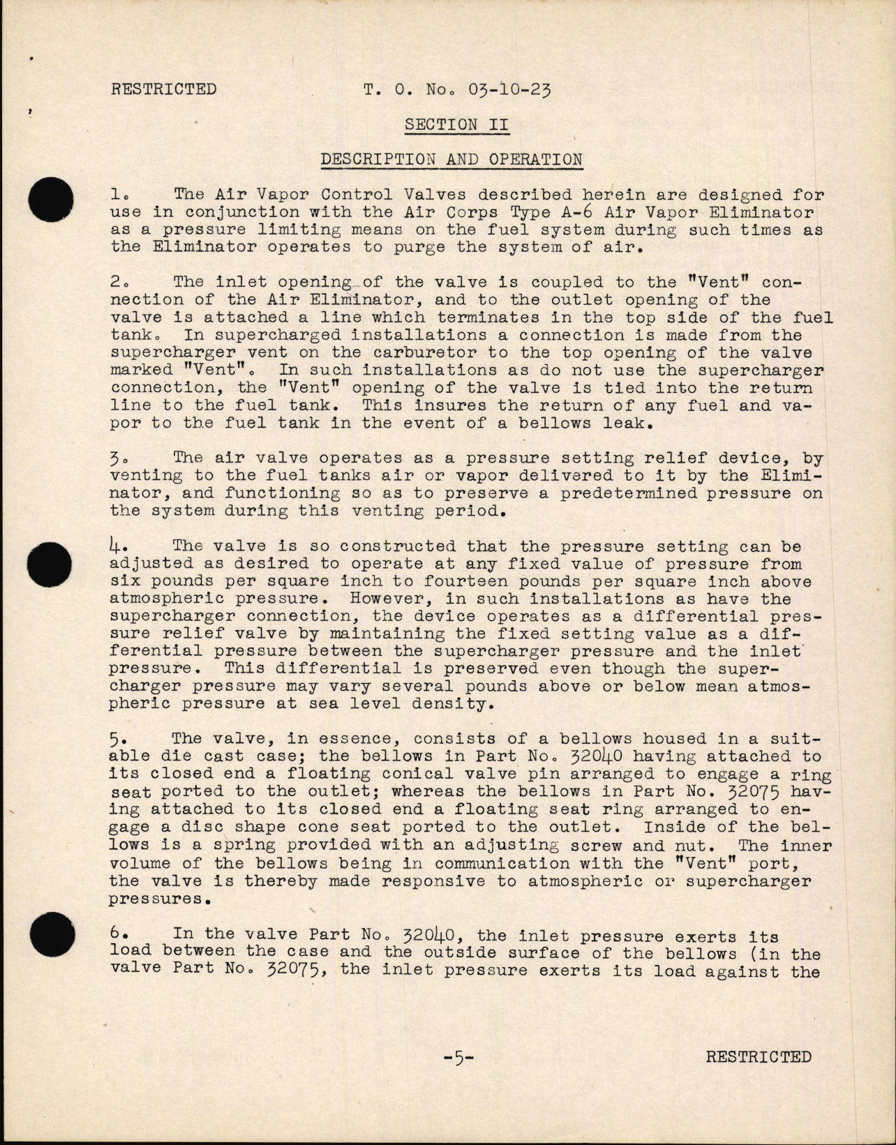 Sample page 7 from AirCorps Library document: Handbook of Instructions with Parts Catalog for Air Vapor Control Valves