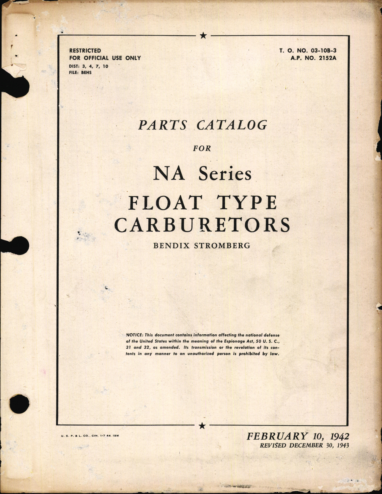Sample page 1 from AirCorps Library document: Parts Catalog for NA Series Float Type Carburetors