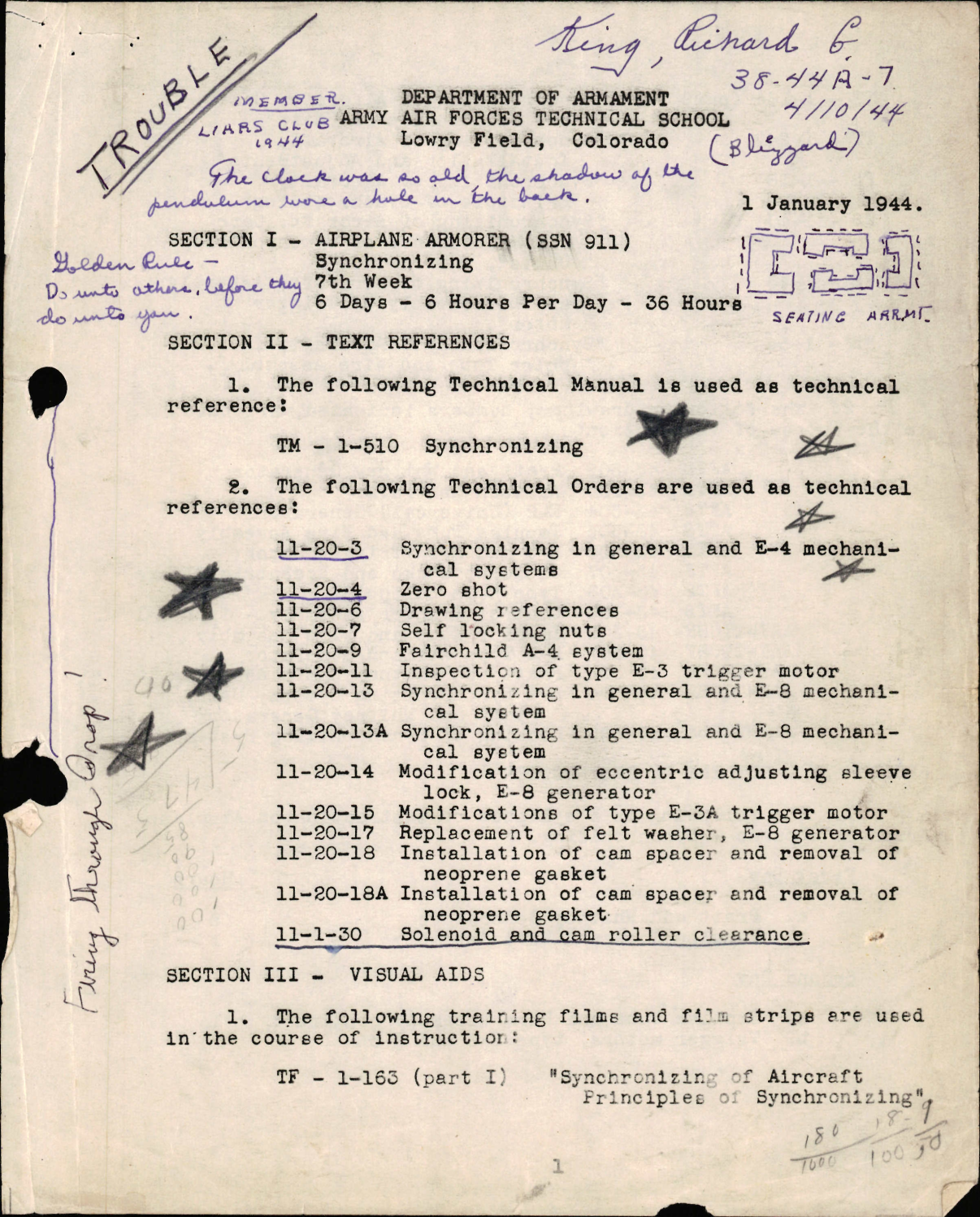 Sample page 1 from AirCorps Library document: Airplane Armorer - Synchronizing