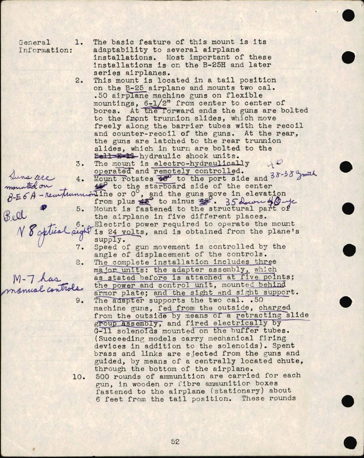 Sample page 2 from AirCorps Library document: Lesson Assignments for Mount, Caliber .50 Bell Type M-6 and M-7