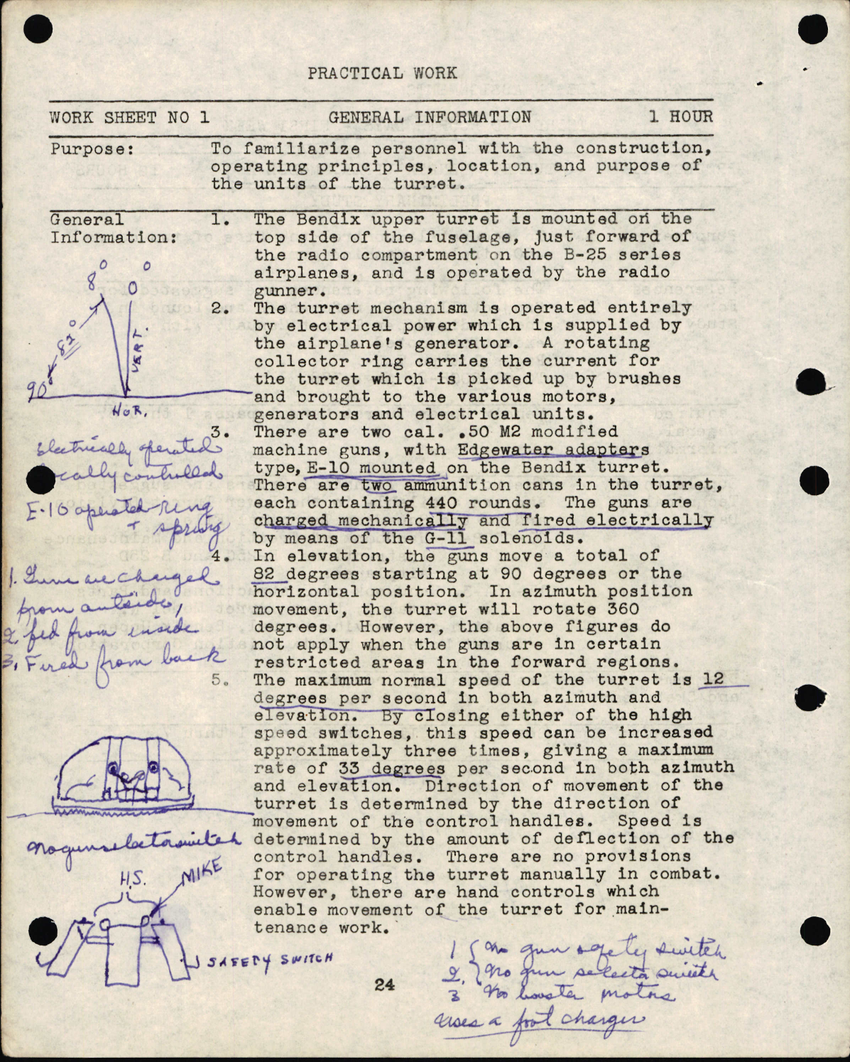 Sample page 2 from AirCorps Library document: Lesson Assignments for Turret, Bendix Upper, Model A