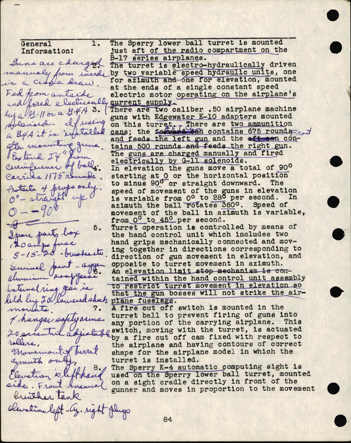 Sample page 2 from AirCorps Library document: Lesson Assignments for Turret, Sperry Lower Ball, Type A-2