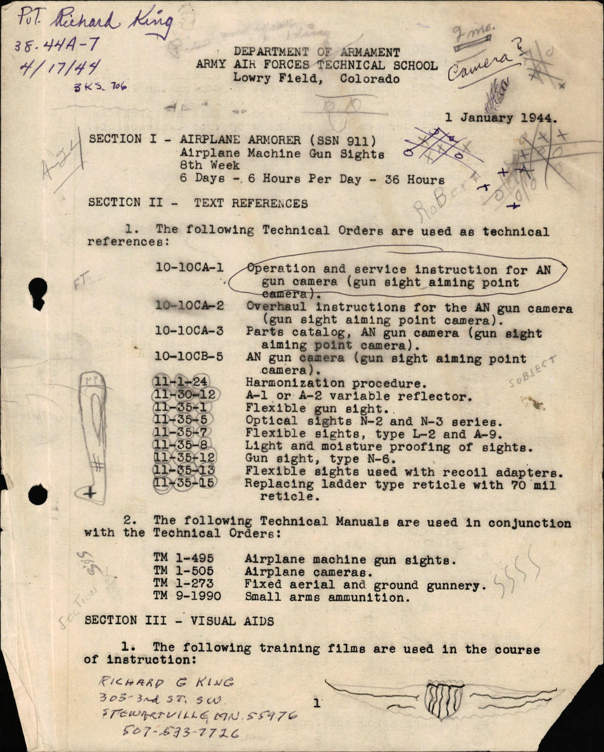 Sample page 1 from AirCorps Library document: Airplane Armorer - Airplane Machine Gun Sights