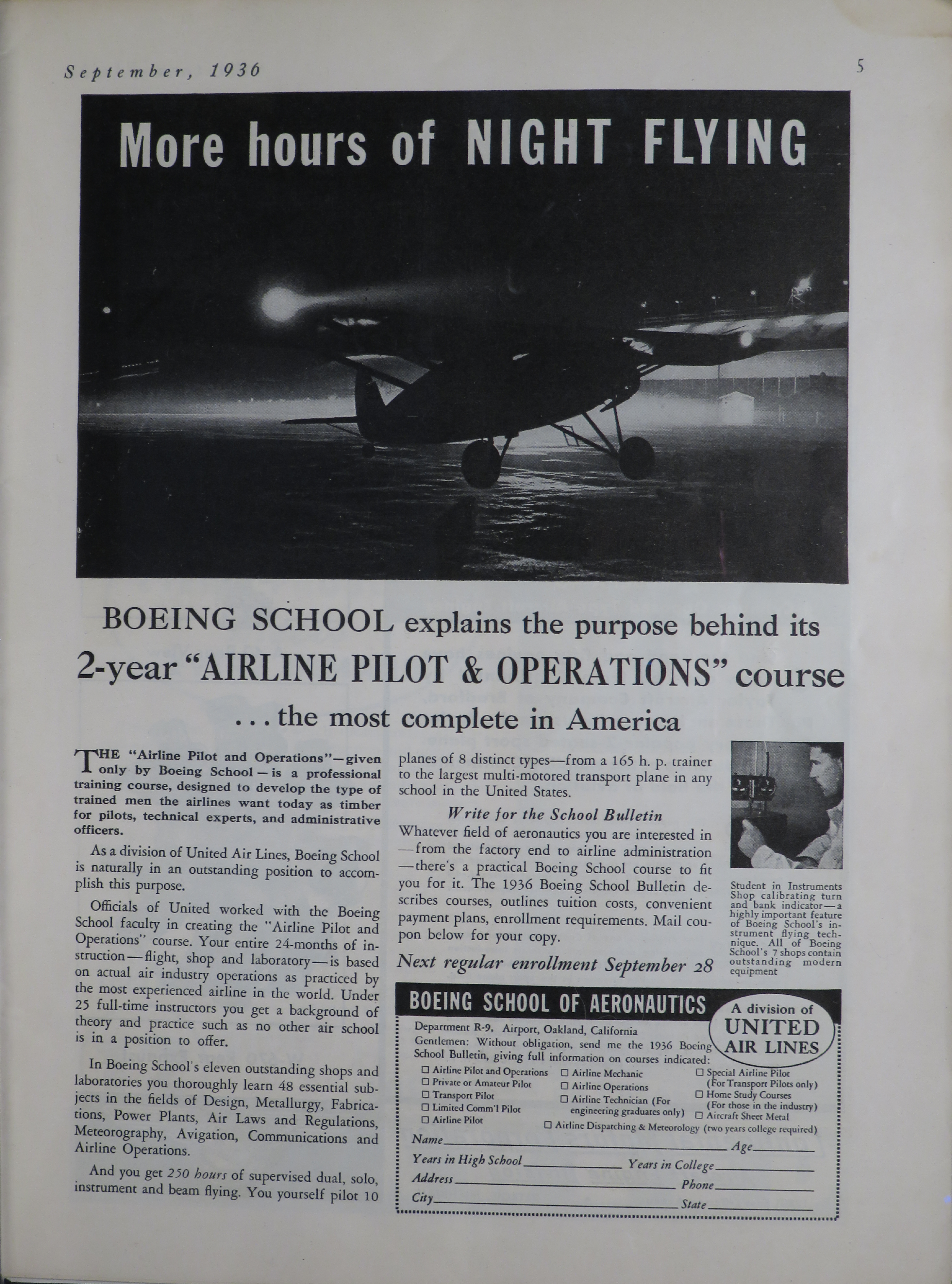 Sample page 5 from AirCorps Library document: Western Flying - Including 1936 Directory of Military Aircraft