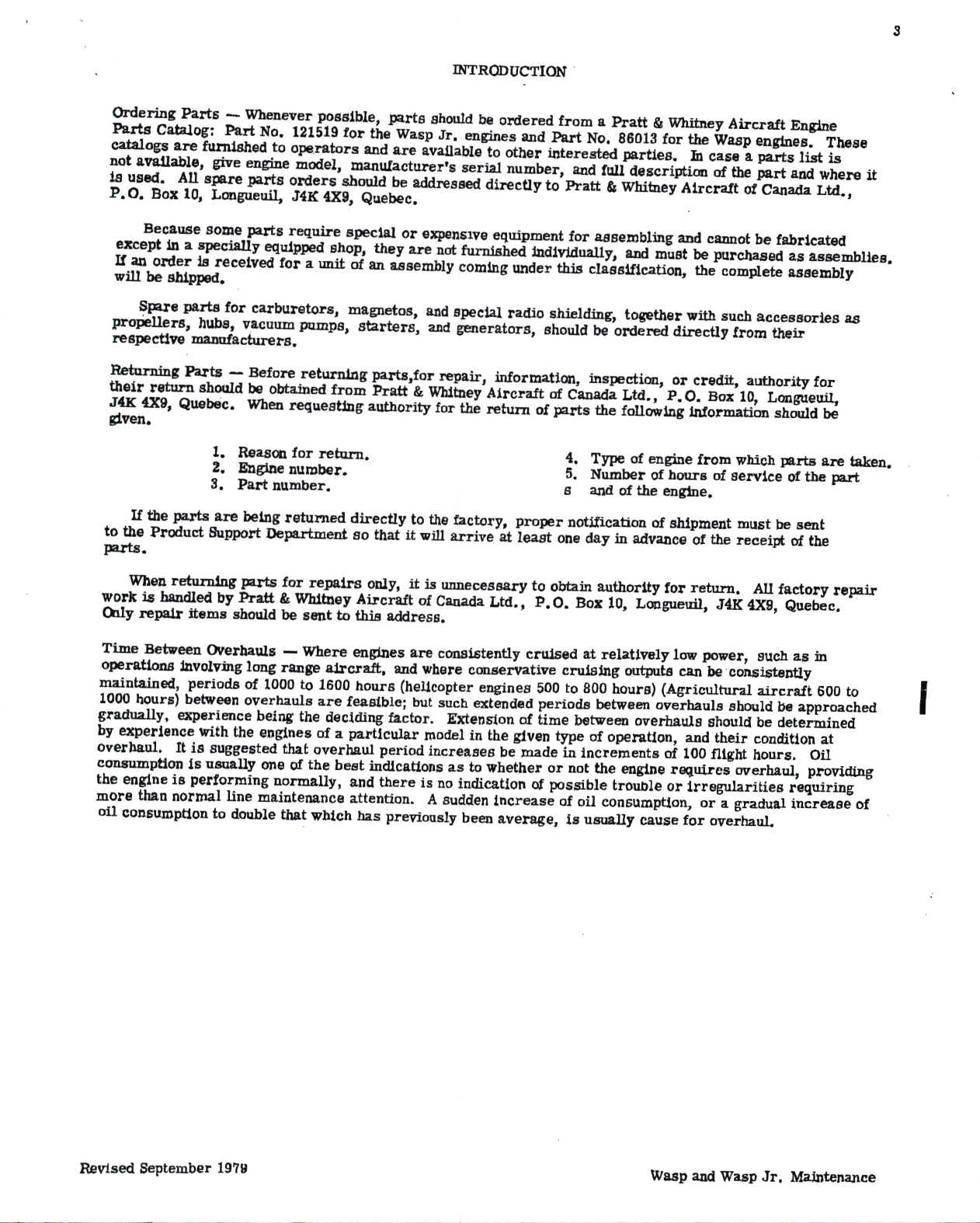 Sample page 5 from AirCorps Library document:  Maintenance Manual for R-985 WASP JR. and R-1340 WASP Engines