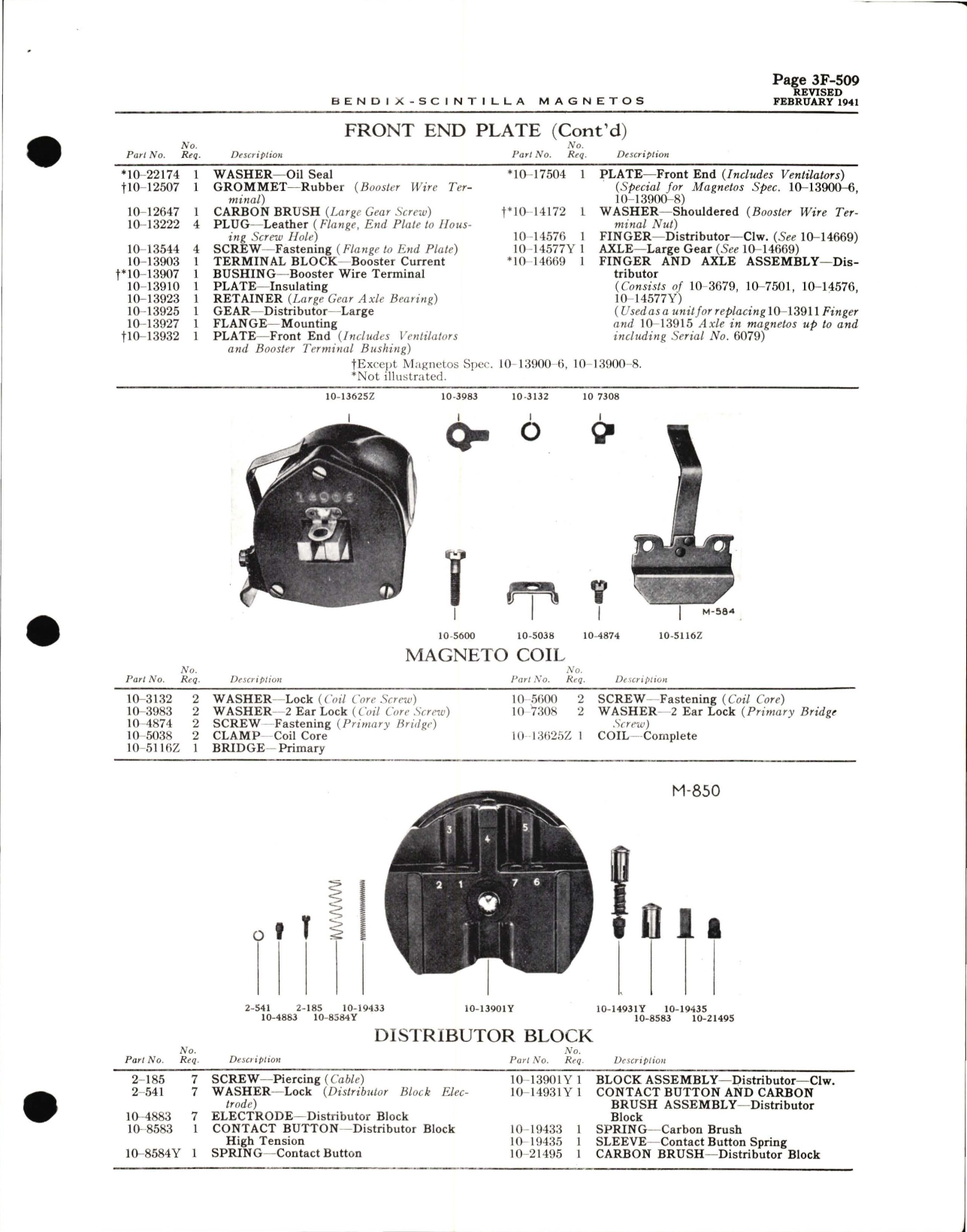 Sample page 5 from AirCorps Library document: Service Parts List Bendix-Scintilla Magnetos Type SF7RN-1 