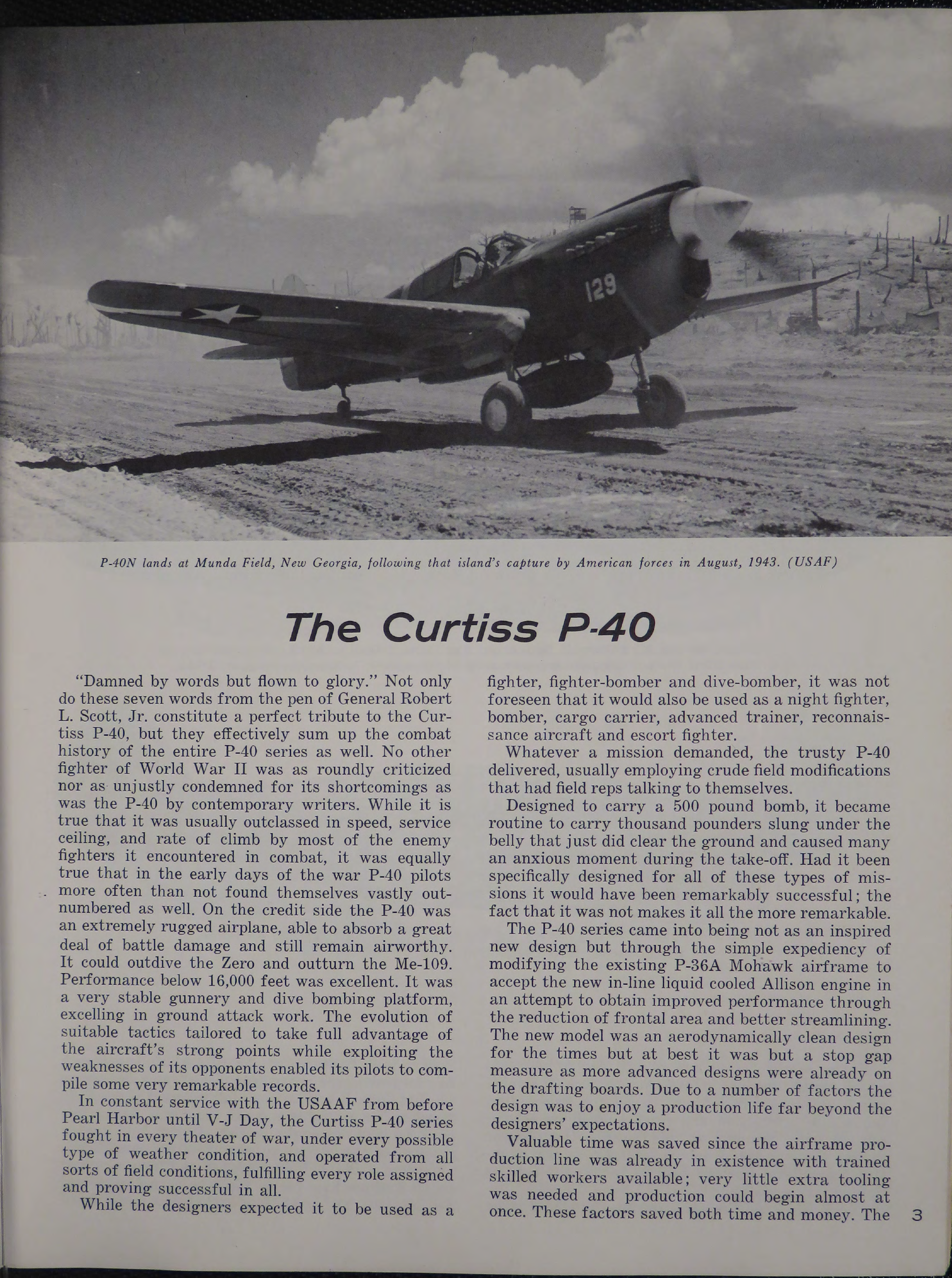 Sample page 5 from AirCorps Library document: The P-40 Kittyhawk