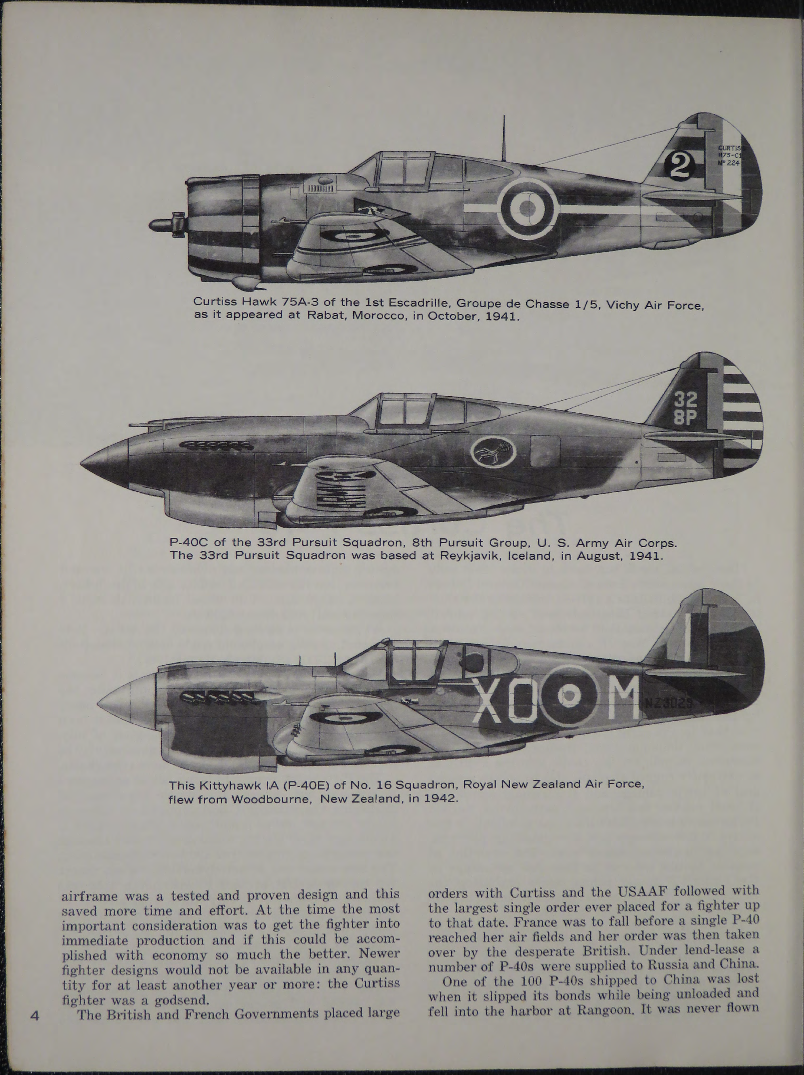 Sample page 6 from AirCorps Library document: The P-40 Kittyhawk