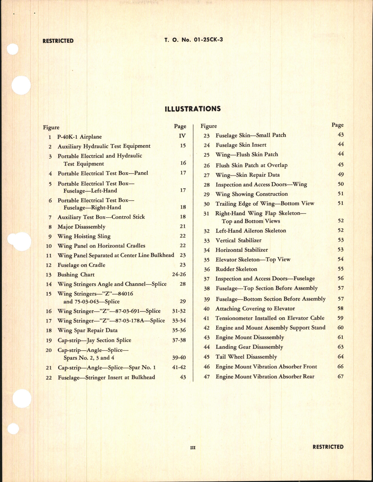 Sample page 5 from AirCorps Library document: Overhaul Instructions for the P-40K and P-40K-1 Fighter Airplanes