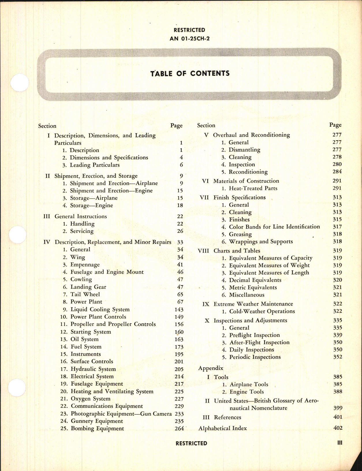 Sample page 7 from AirCorps Library document: Erection & Maintenance Instructions for P-40F and P-40L, Kittyhawk II