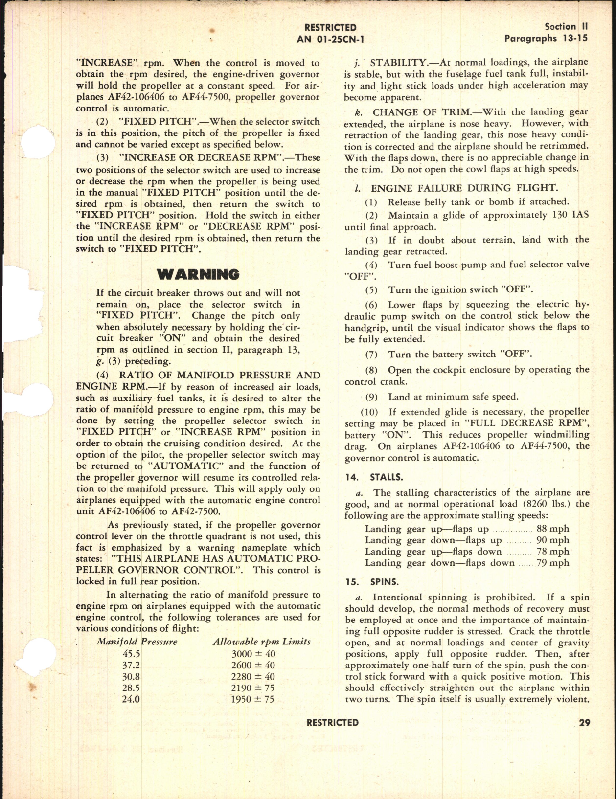 Sample page 3 from AirCorps Library document: Pilot's Flight Operating Instructions for P-40N Series, Kittyhawk IV