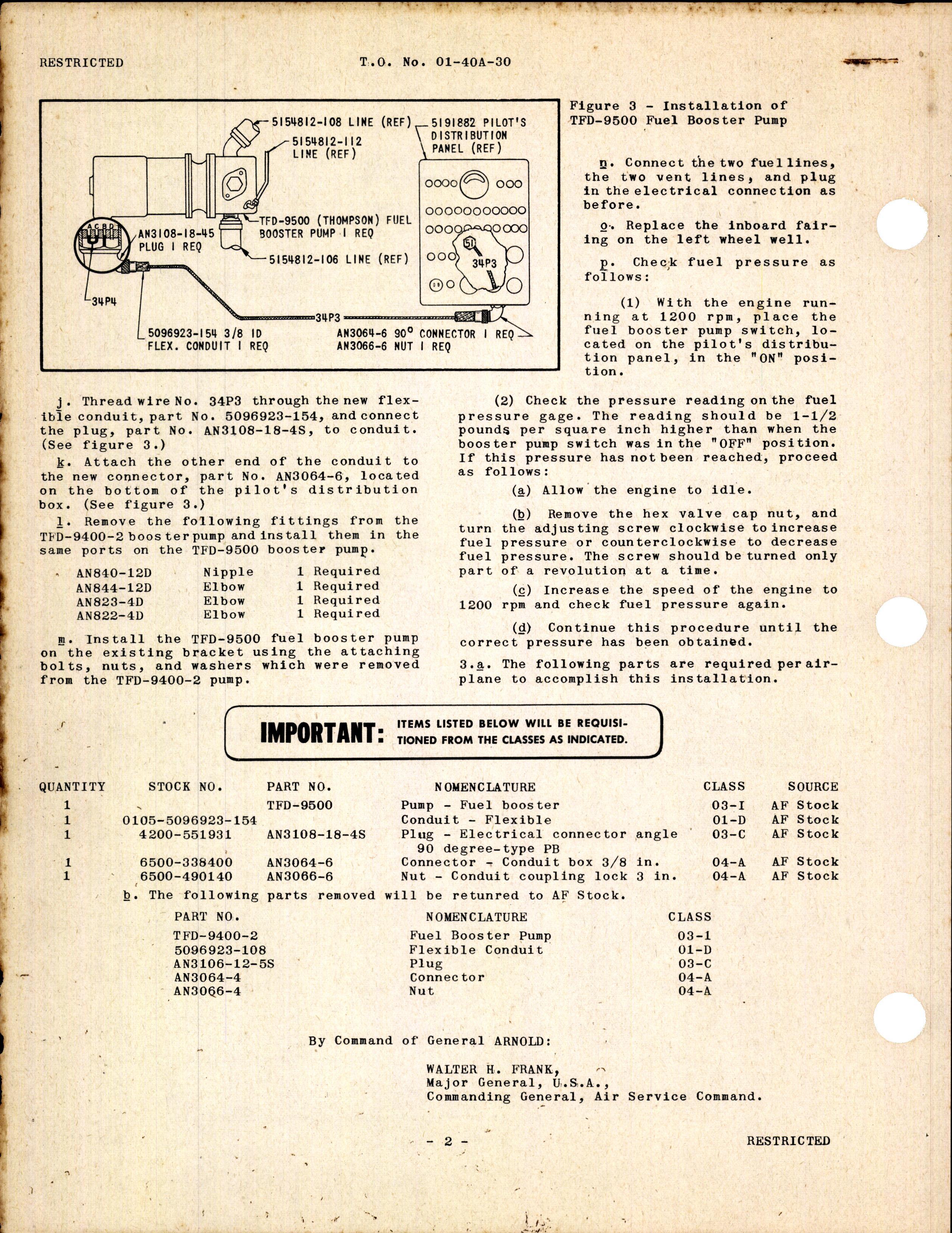 Sample page 2 from AirCorps Library document: Replacement of Thompson Fuel Pumps for RA-24A