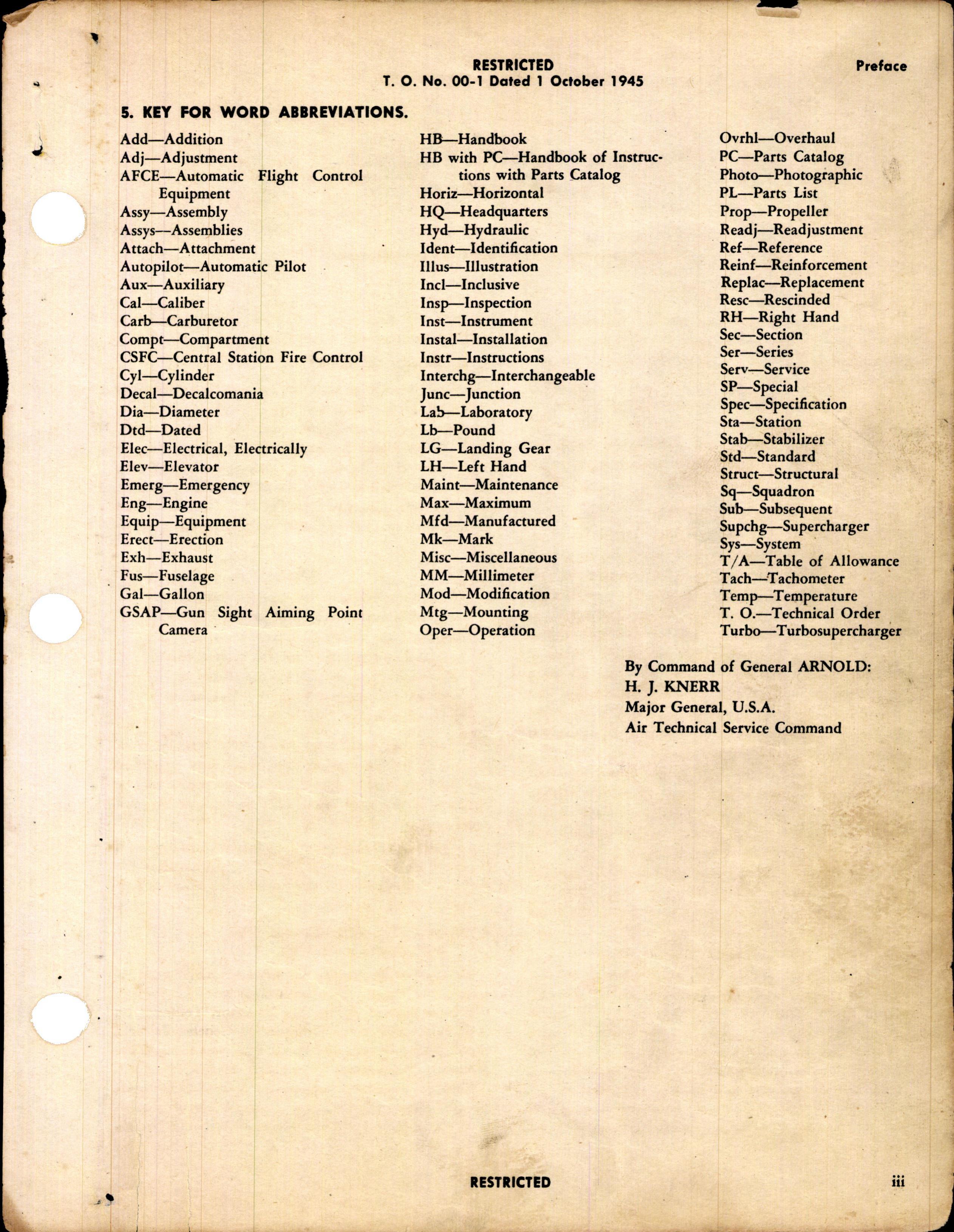 Sample page 3 from AirCorps Library document: Numerical Index of Technical Publications