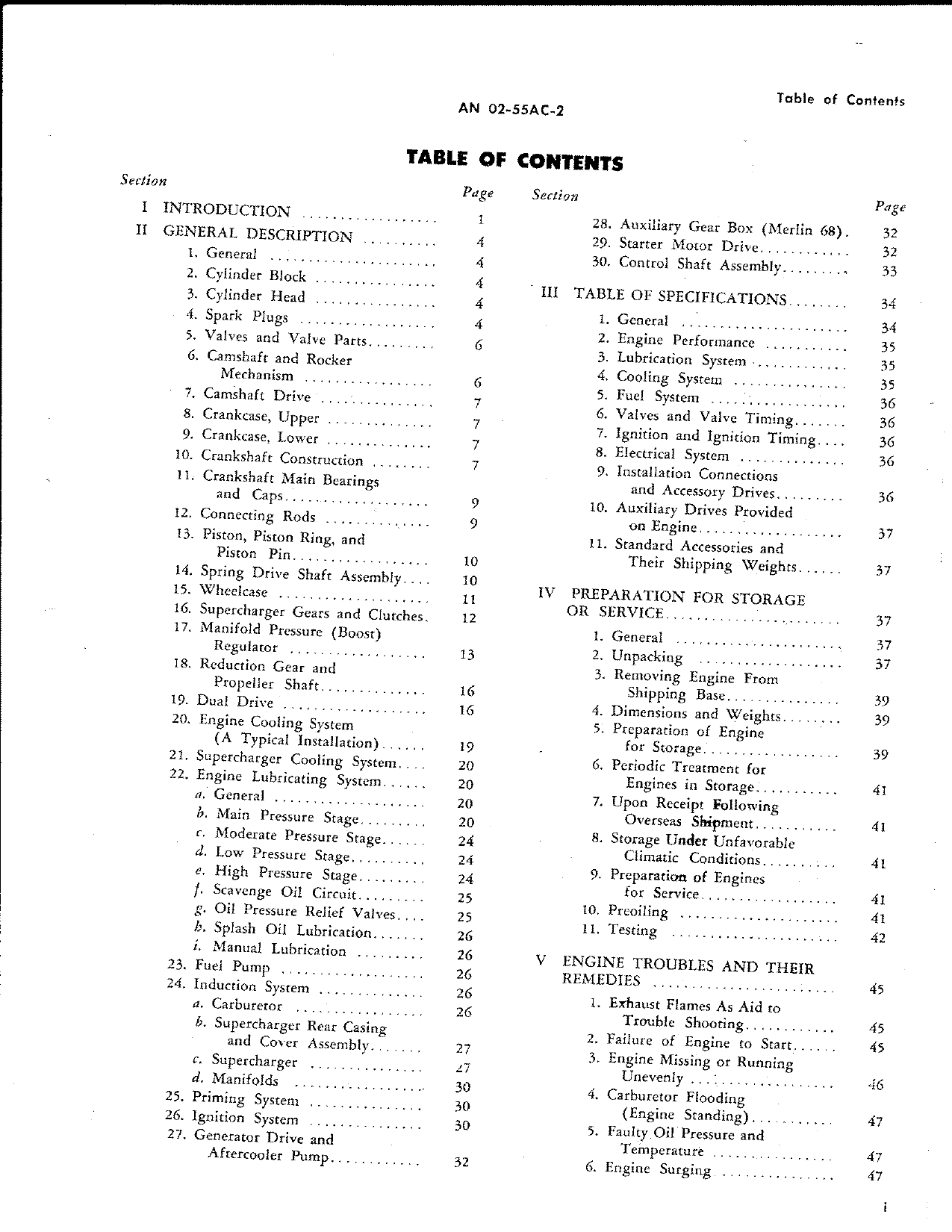 Sample page 3 from AirCorps Library document: Service Instructions for Models V-1650-3, -7, and Merlin 68 and 69 Aircraft Engines