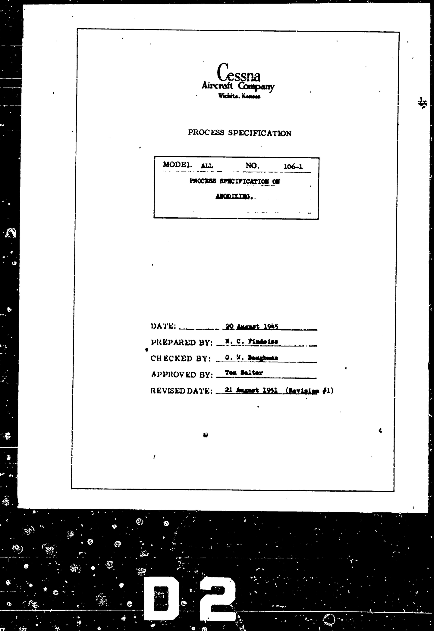 Sample page 1 from AirCorps Library document: Process Specification on Anodizing