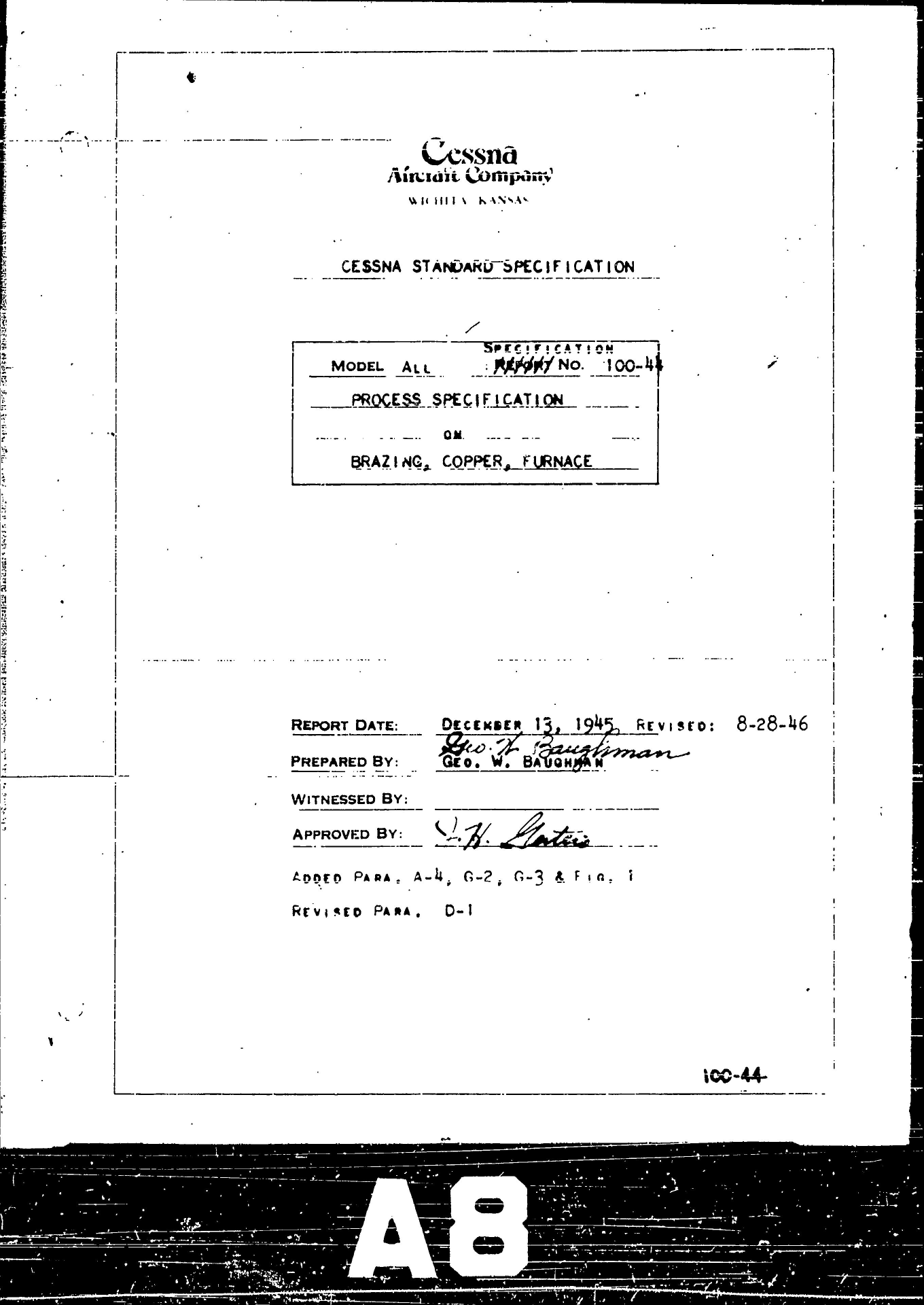 Sample page 1 from AirCorps Library document: Process Specification for Brazing, Copper, Furnace