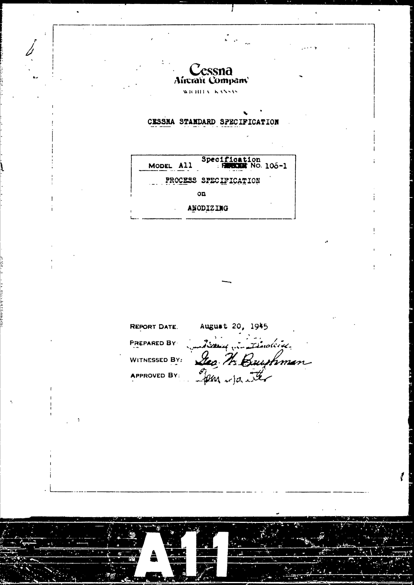 Sample page 1 from AirCorps Library document: Process Specification on Anodizing