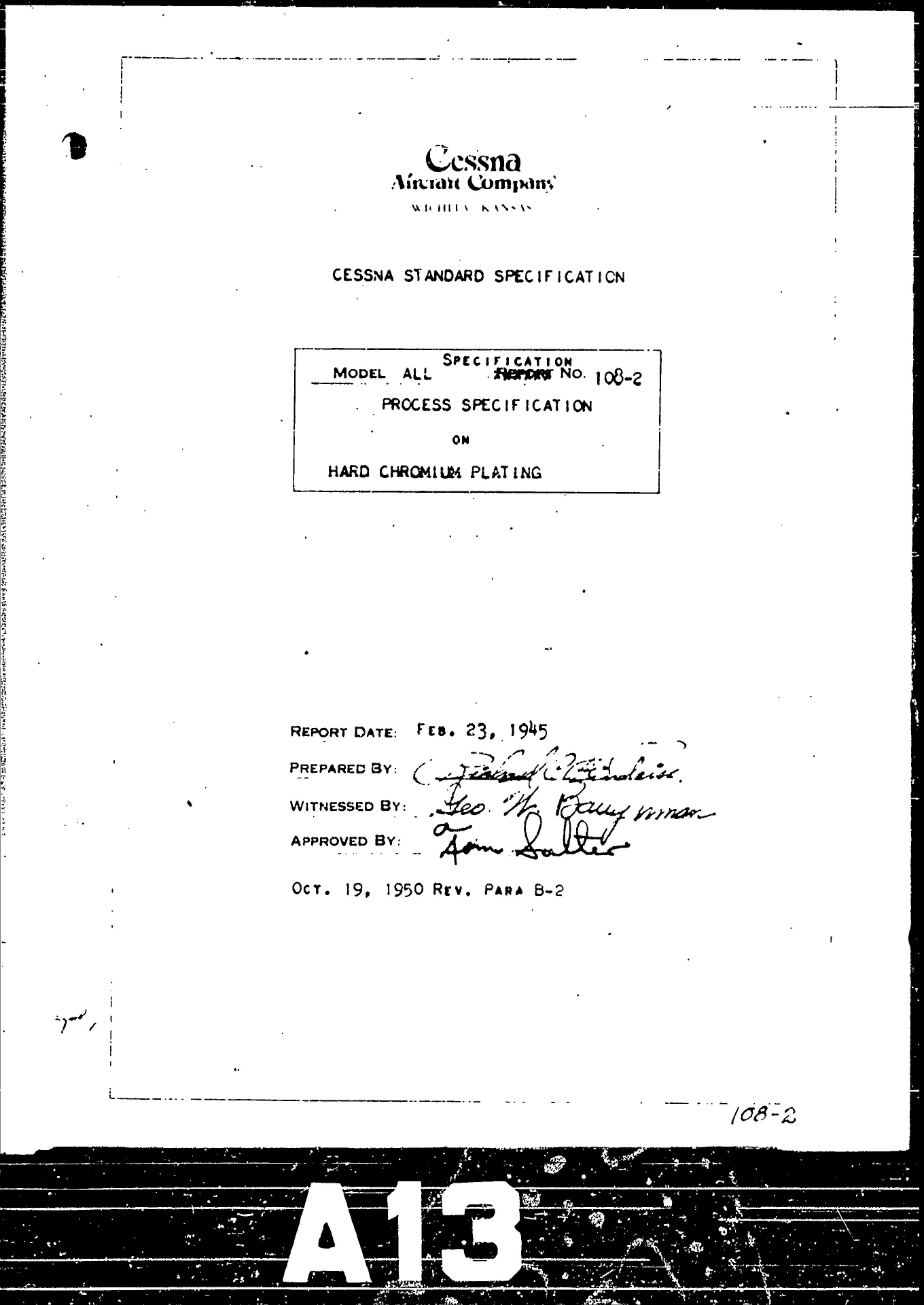 Sample page 1 from AirCorps Library document: Process Specification on Hard Chromium Plating