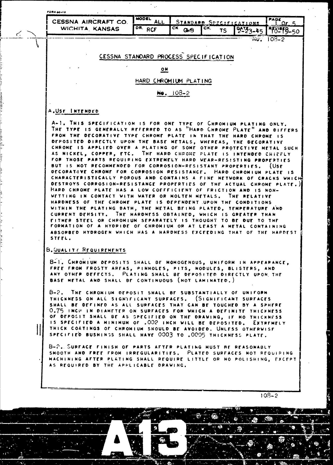 Sample page 2 from AirCorps Library document: Process Specification on Hard Chromium Plating