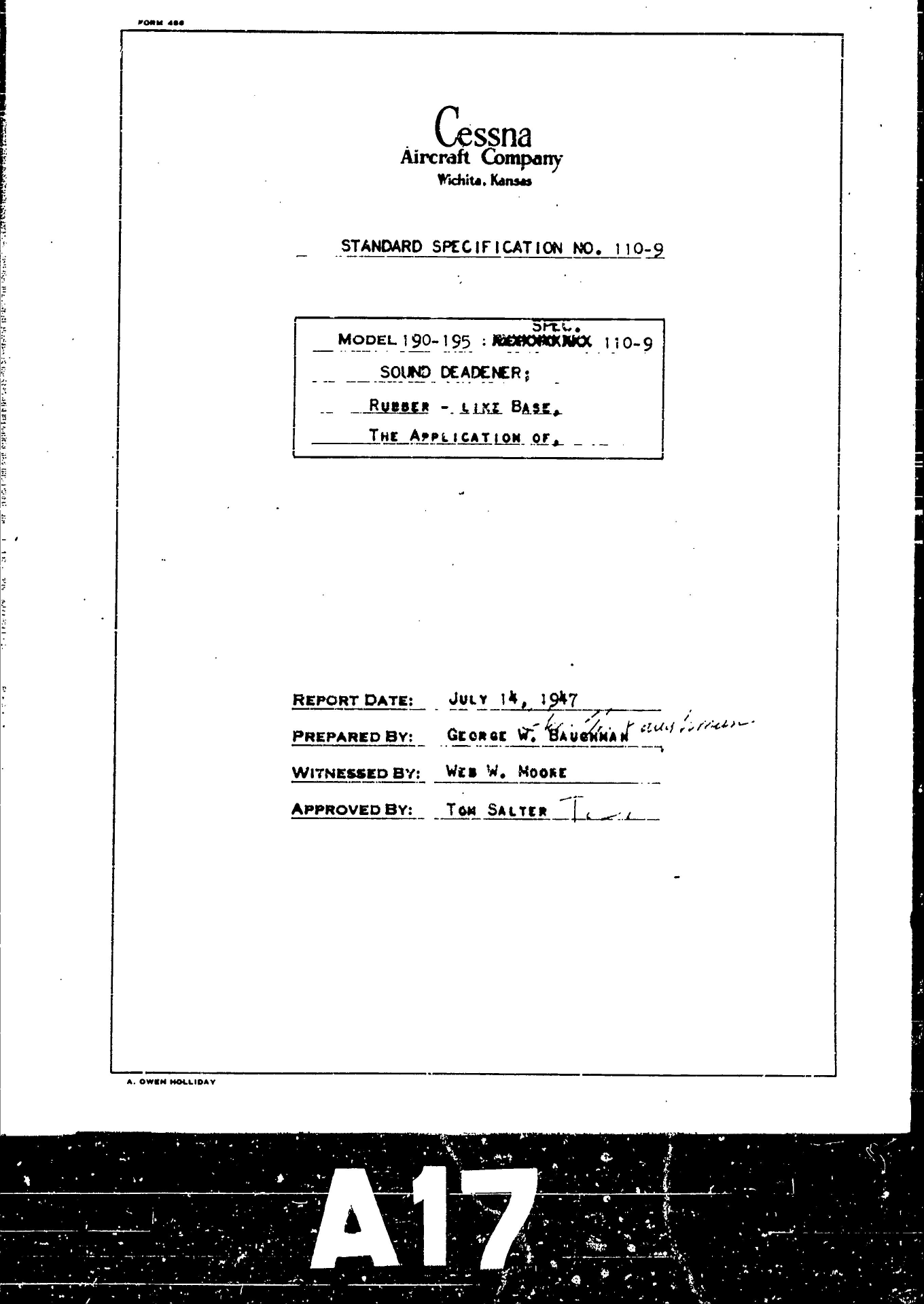 Sample page 1 from AirCorps Library document: Application of Sound Deadener, Rubber Like Base