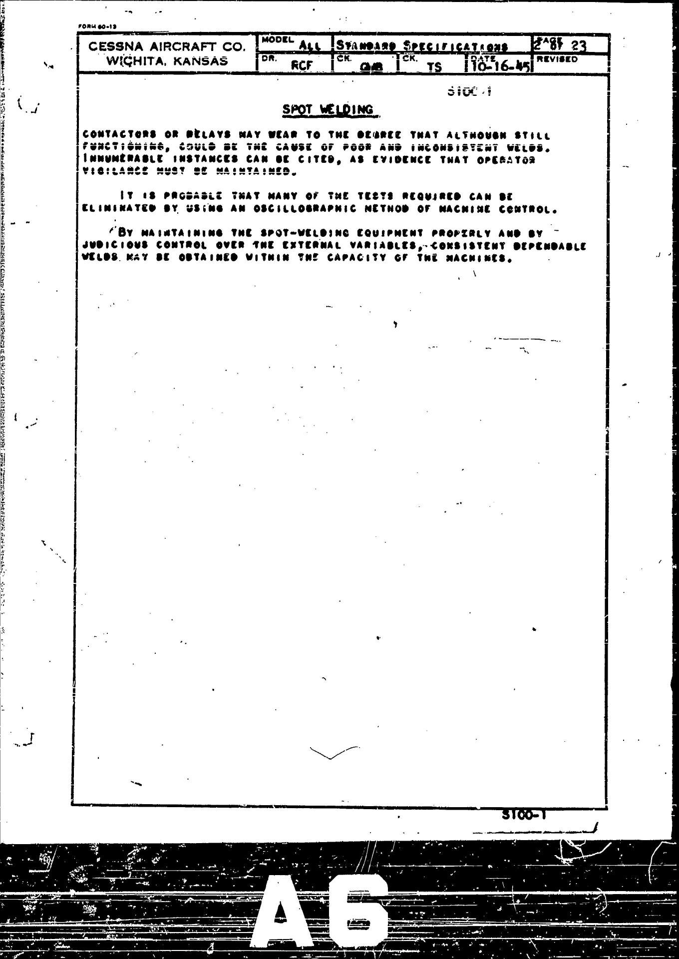 Sample page 3 from AirCorps Library document: Process Specification for Spot Welding