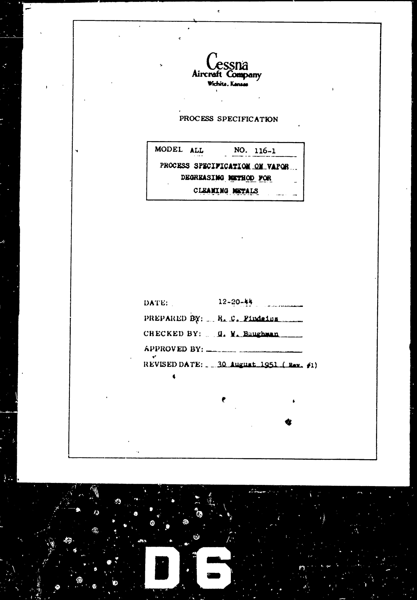 Sample page 1 from AirCorps Library document: Process Specification on Vapor Degreasing Method for Cleaning Metals