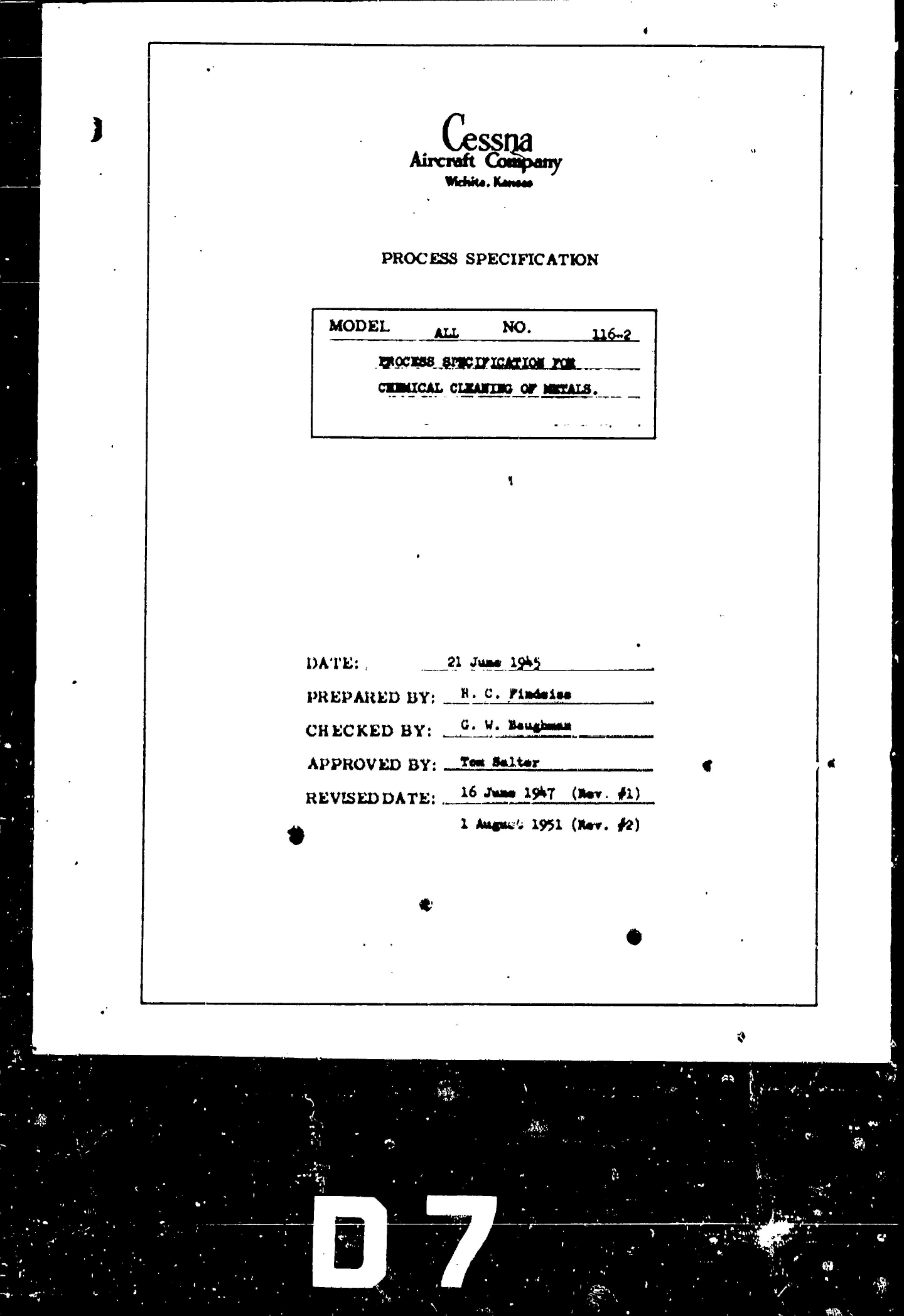 Sample page 1 from AirCorps Library document: Process Specification for Chemical Cleaning of Metals