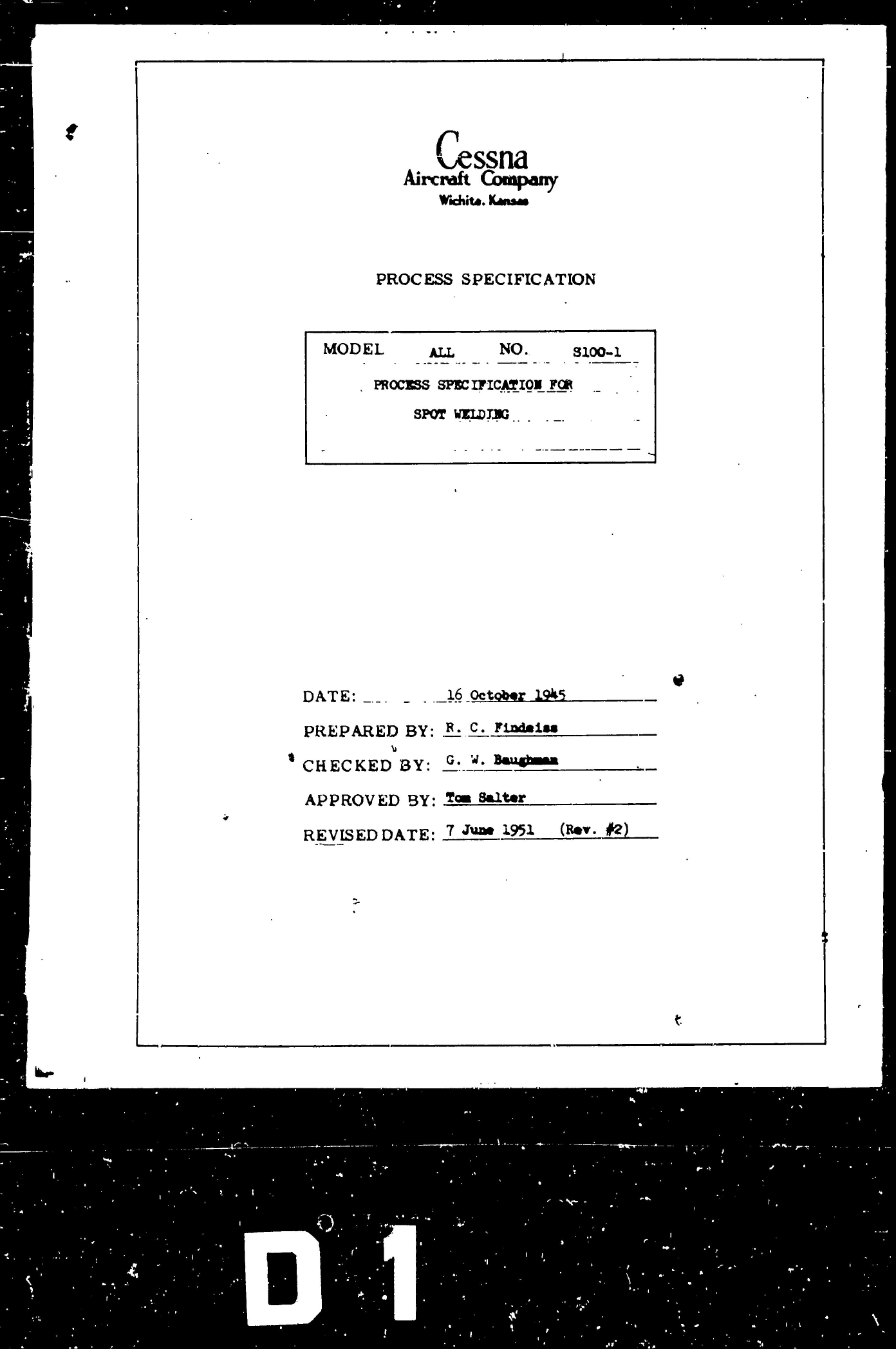 Sample page 1 from AirCorps Library document: Process Specification for Spot Welding